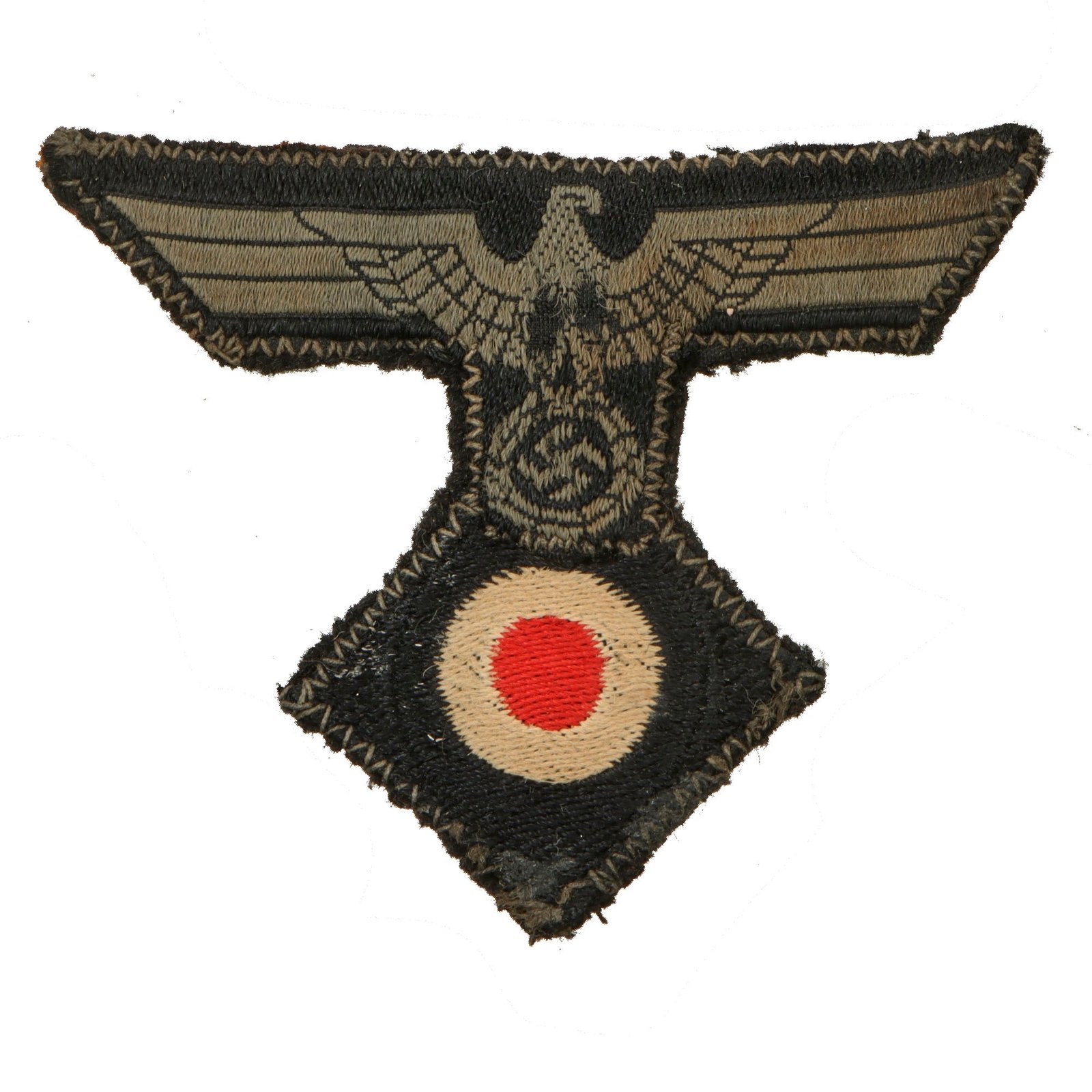 Original German WWII Cutoff Panzer BeVo Cap Eagle and Cockade Insignia
