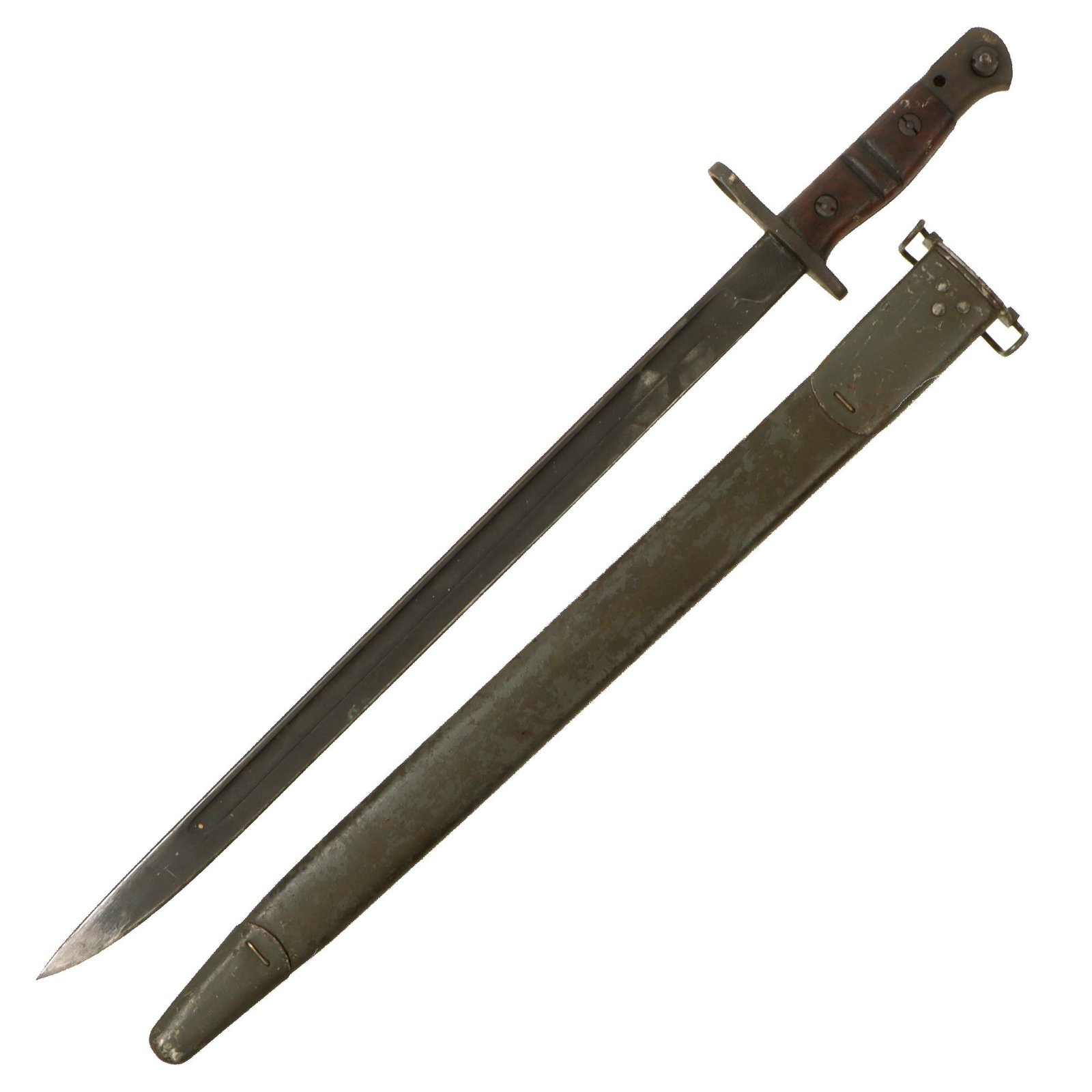 Original U.S. WWI M1917 Enfield Rifle & Trench Gun Bayonet by Remington with Scabbard - Dated 1917