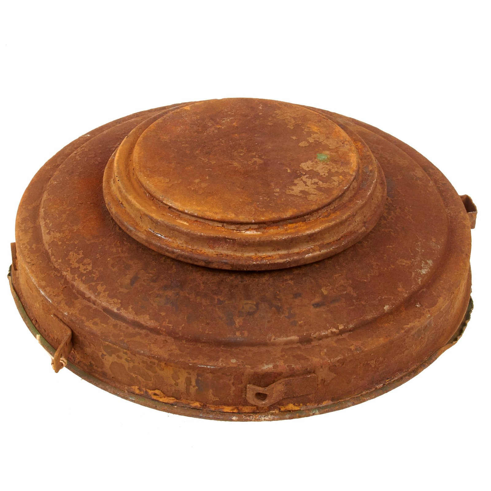 Original German WWII Anti-Tank Tellermine T.Mi.43 Inert Mine with Extreme Oxidation - No Handle