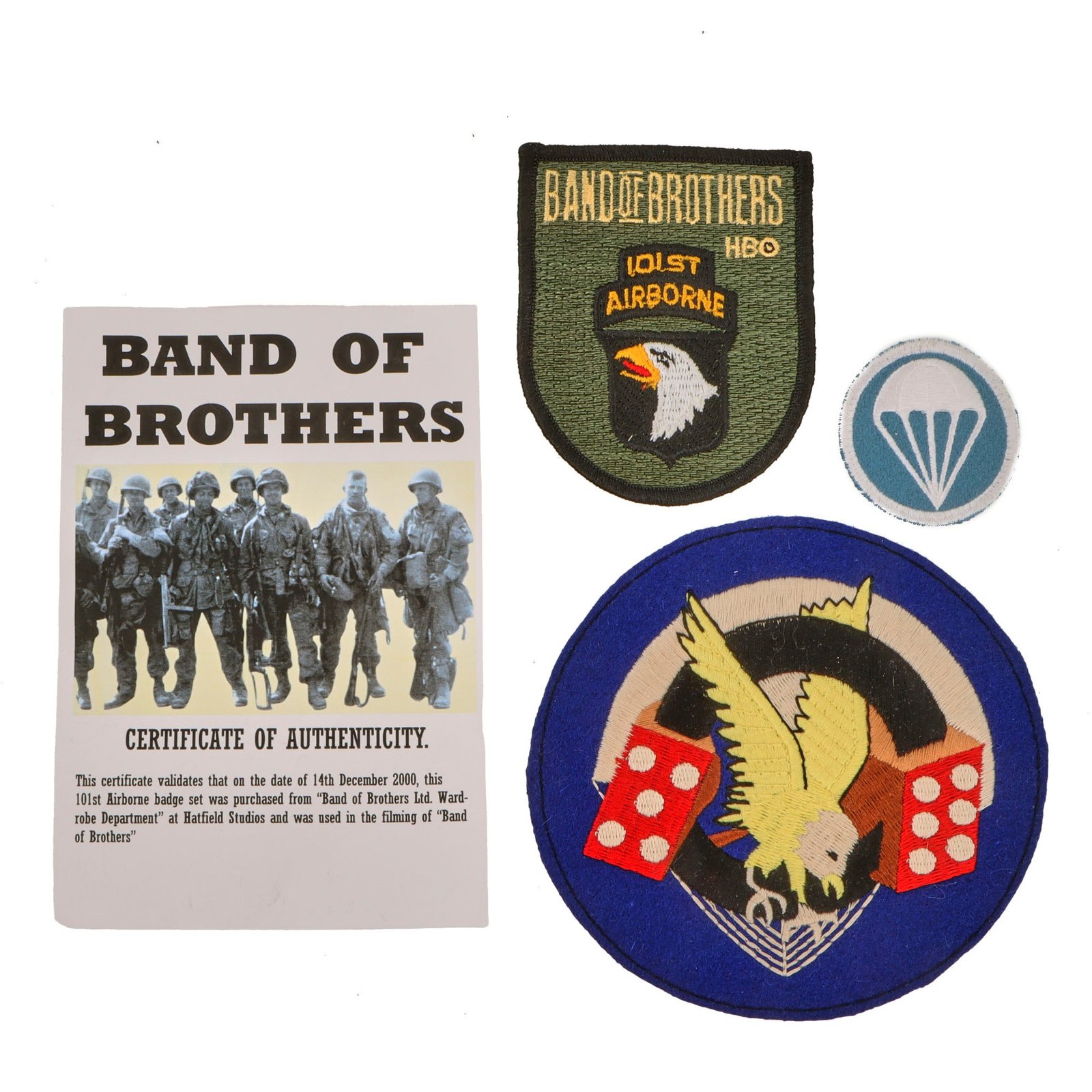 Original U.S. Band of Brothers 101st Airborne Patch & Others used in Show
