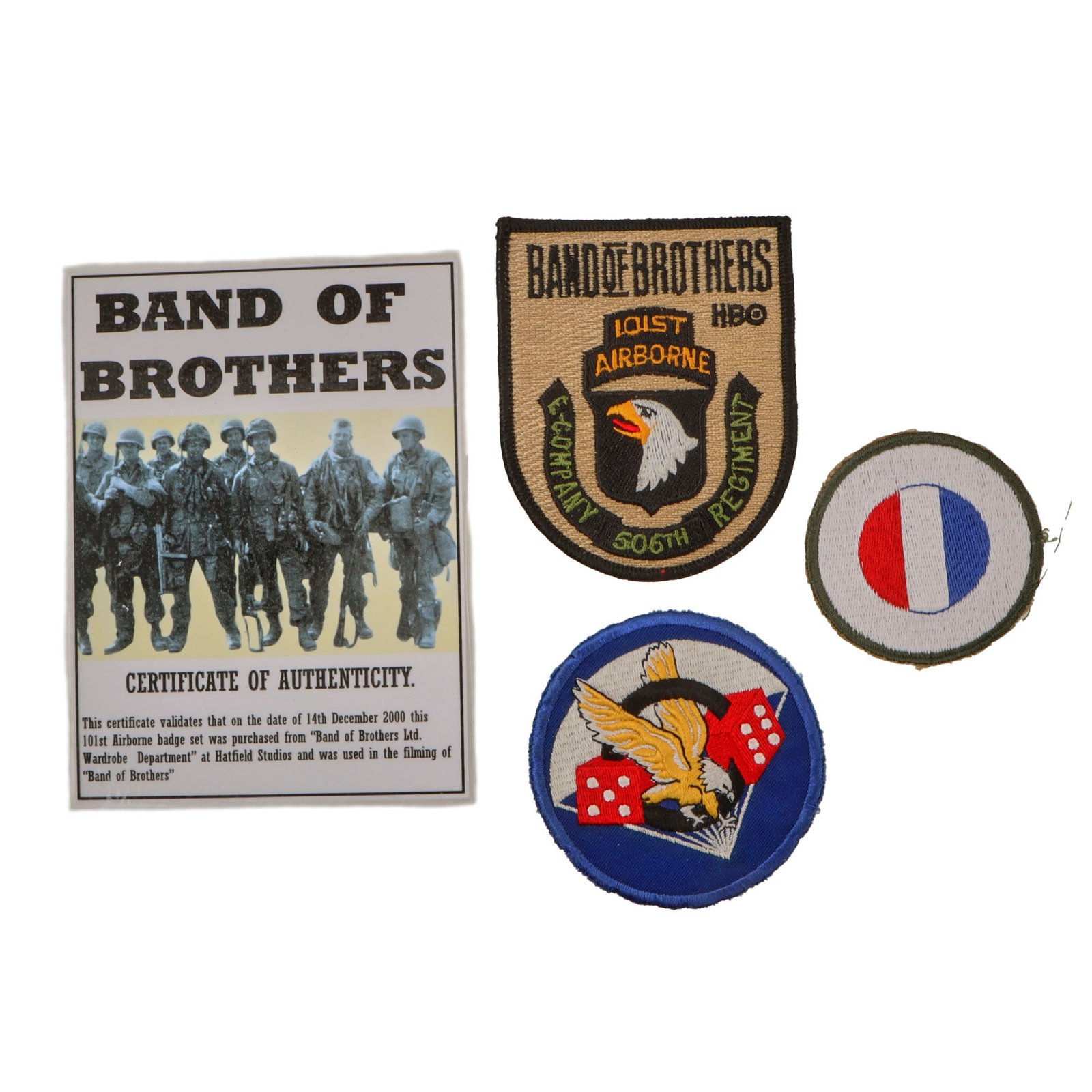 Original U.S. Band of Brothers 101st Airborne Patch & Others used in Show