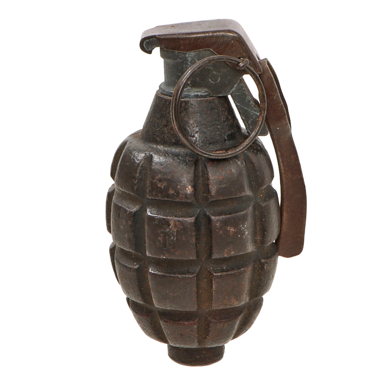 Original U.S. WWI Extremely Rare Inert Mk. I Defensive Grenade with Original Fuse and Lever - Loose Fuse