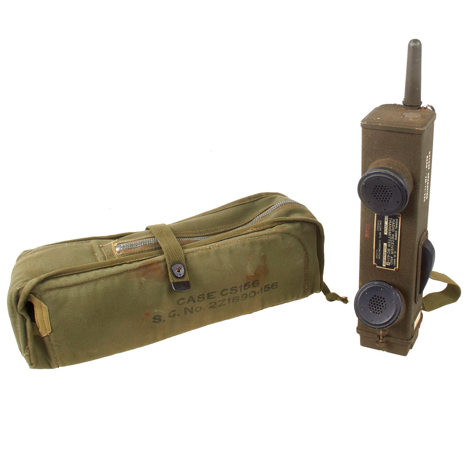 Original U.S. WWII Paratrooper Handie Talkie SCR-536 Radio with CS-156 Jump Case