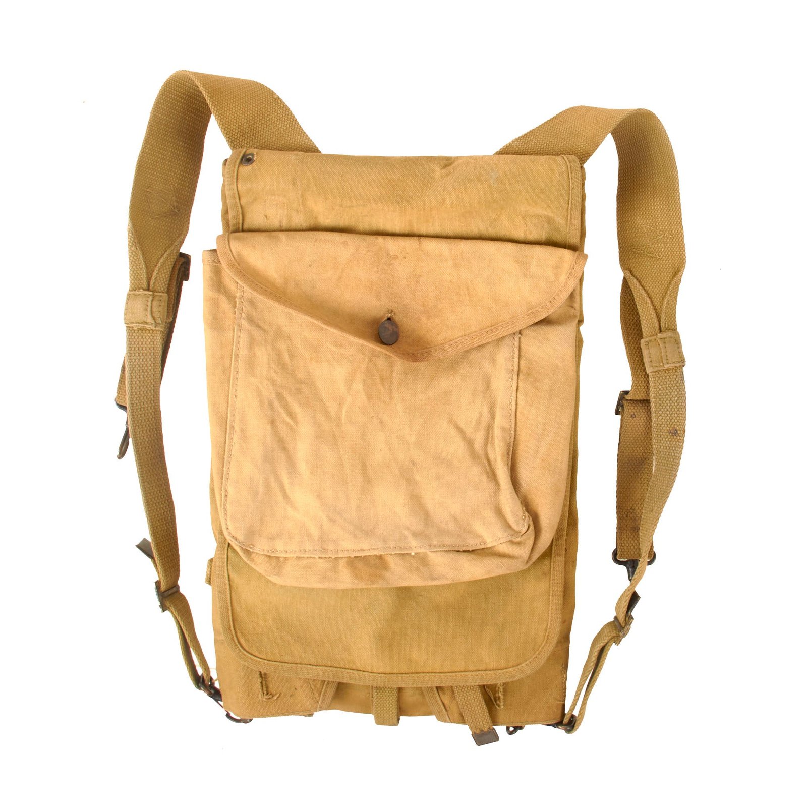 Original U.S. WWII U.S.M.C. Issue Named M1928 Haversack with Named Meat Can Pouch