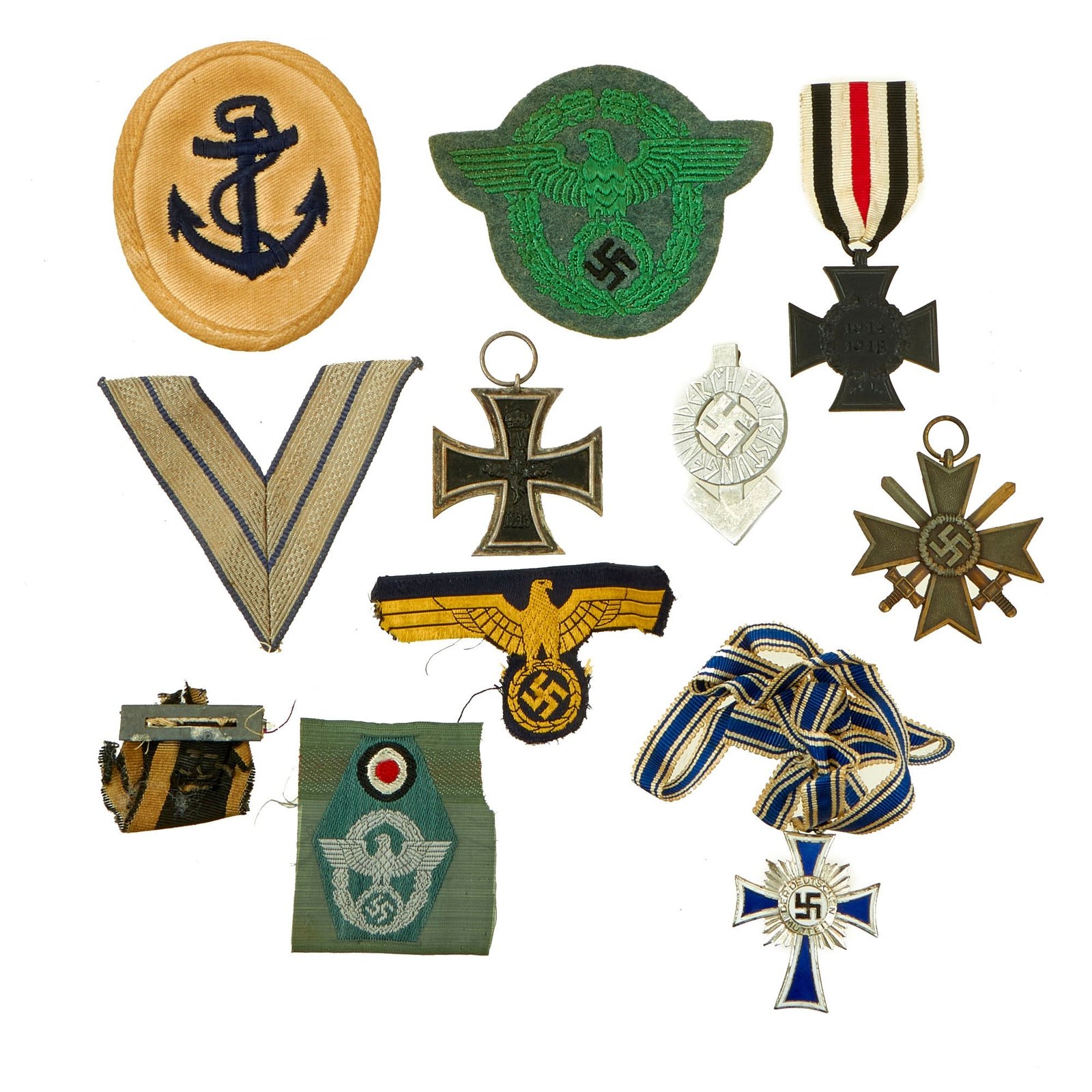 Buy Original German WWI & WWII Medal and Insignia Grouping with 1914 EKII and Widow's Hindenburg Cross - 10 Items | Original Firearms Antique For Sale