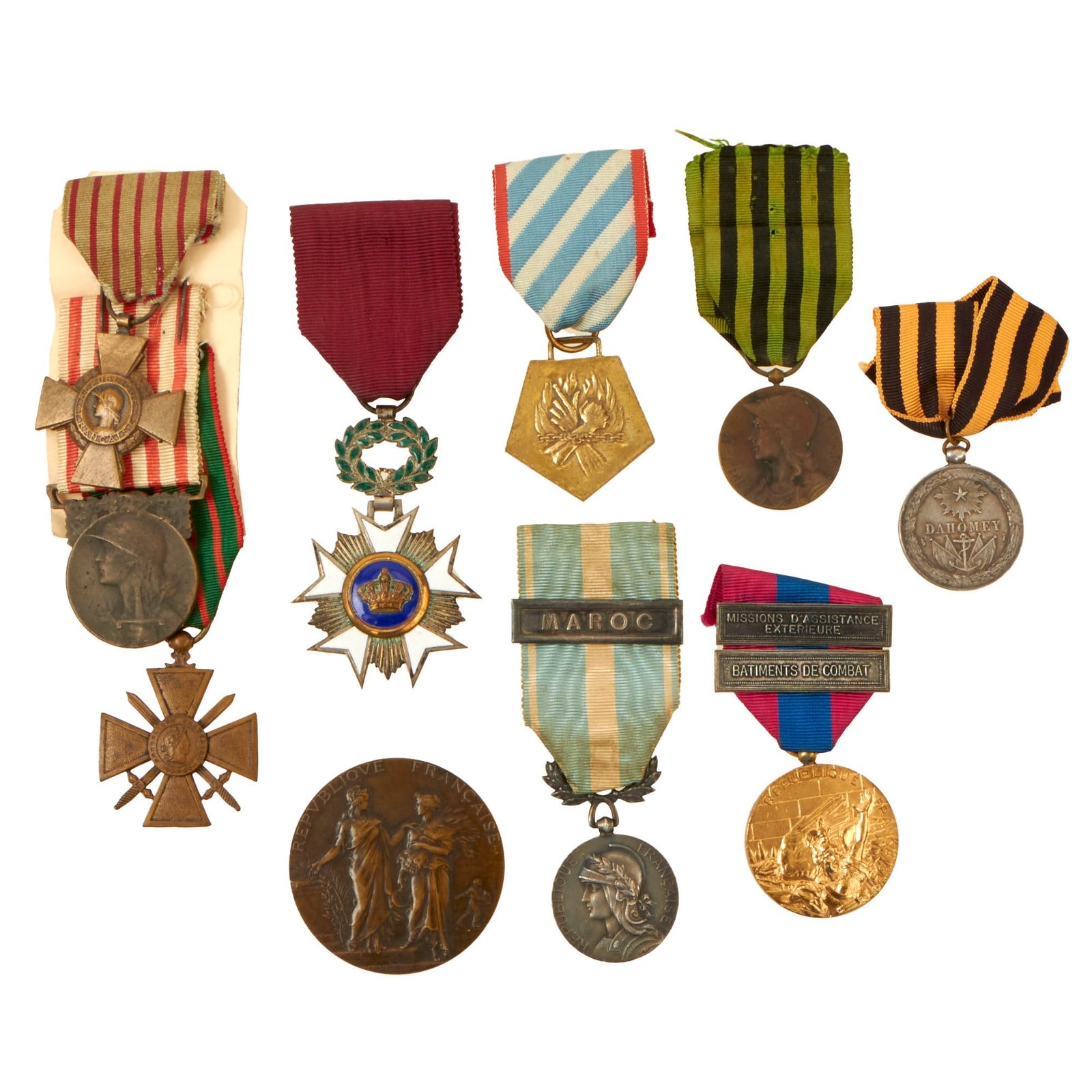Buy Original French & Belgian WWI & WWII Era Medal Lot - 10 Medals Total | Original Firearms Antique For Sale