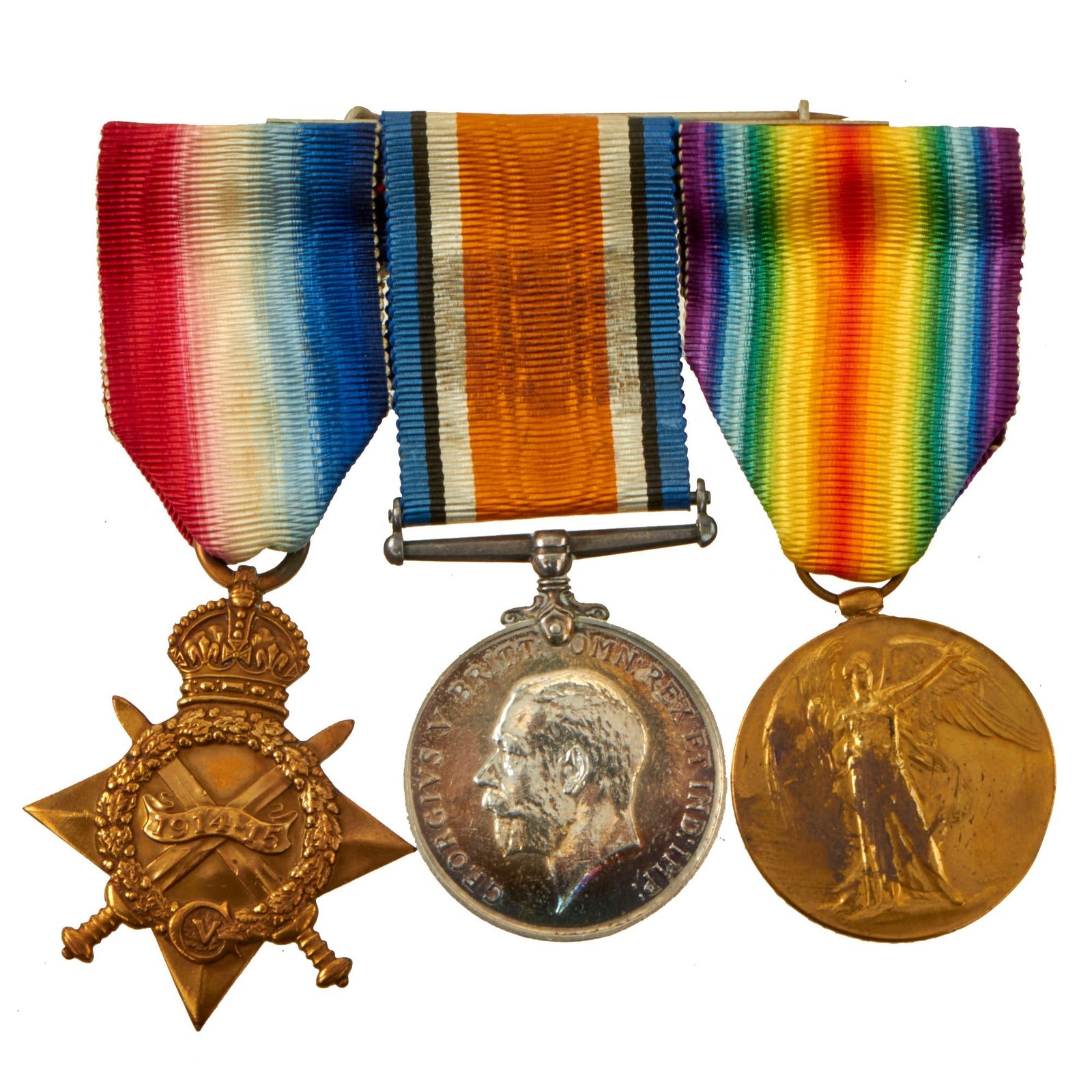 Buy Original British WWI Named Medal Bar Grouping For Private Robert Butler of the West Yorkshire Regiment - Regimental Number 70 - (3) Medals | Original Firearms Antique For Sale