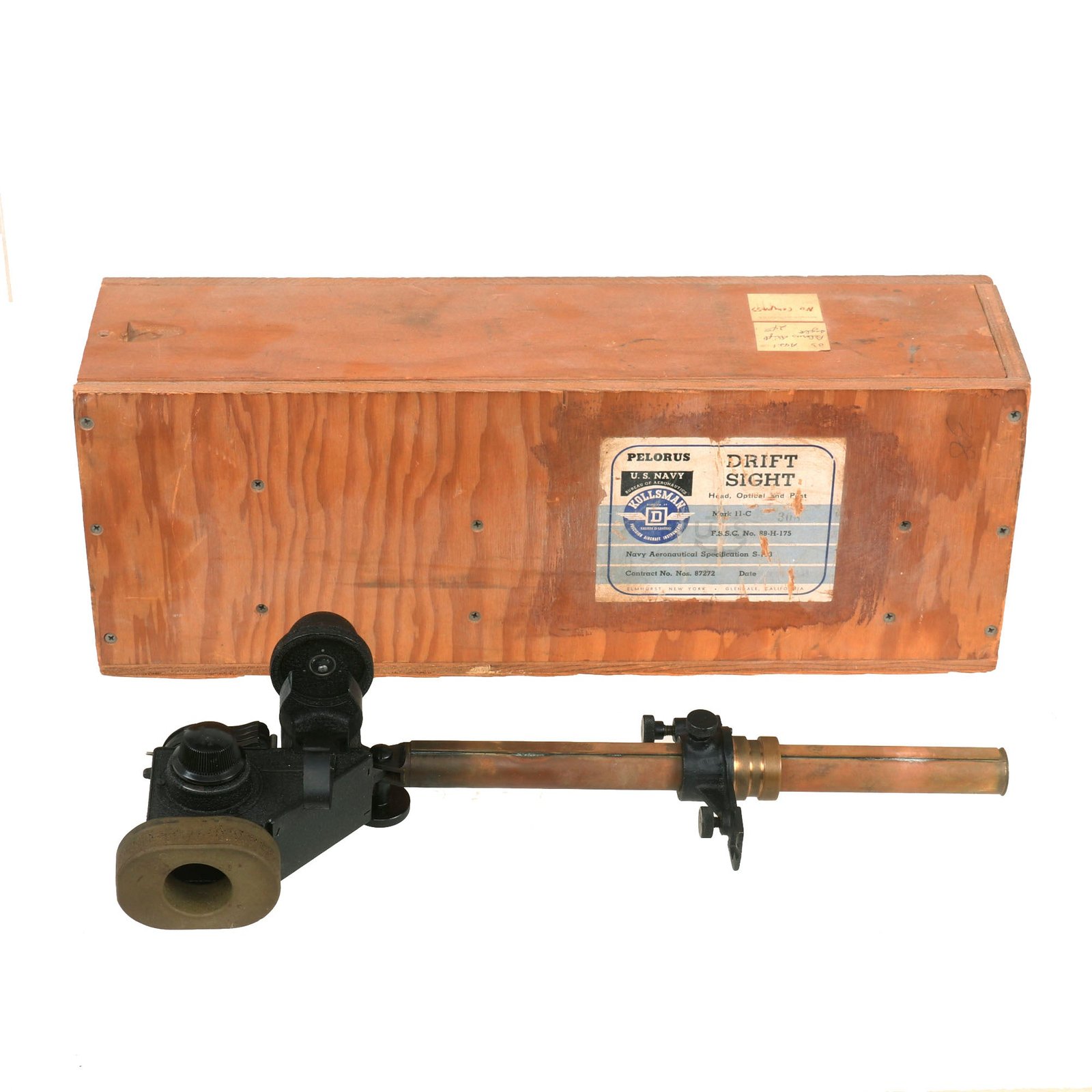 Buy Original U.S. WWII Navy Mark II-C Drift Sight by Kollsman Instrument in Original Crate | Original Firearms Antique For Sale