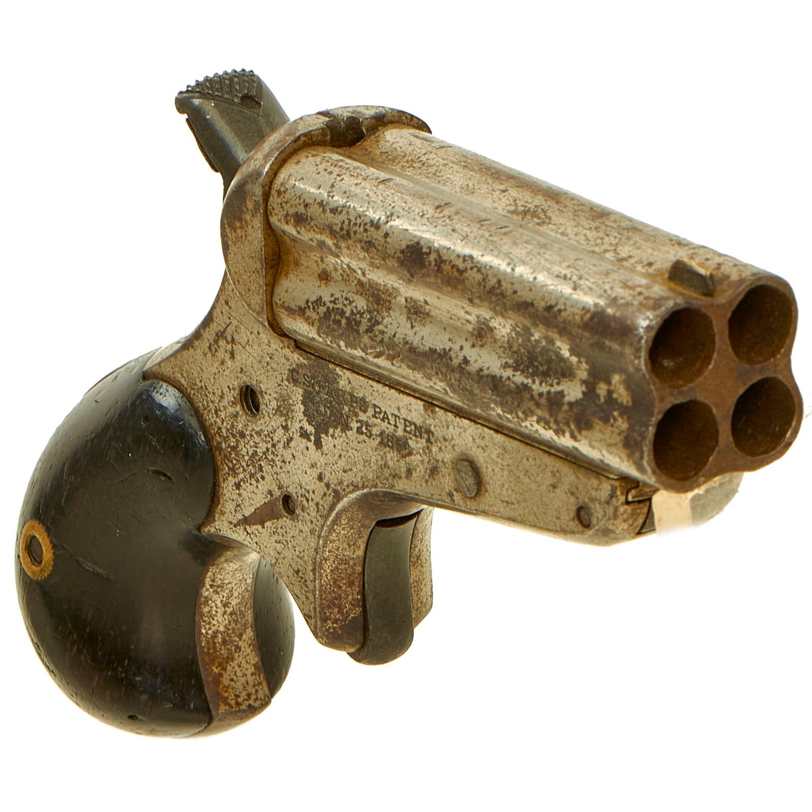 Buy Original U.S. Sharps Model 4A "Bulldog" .32 Rimfire 4 Barrel Pepperbox Pistol in Grade 2 "As Found" Condition - Serial 6352 | Original Firearms Antique For Sale