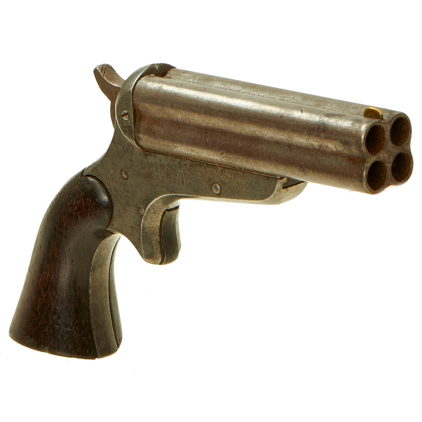 Buy Original U.S. Sharps & Hankins Model 3C .32 Short Rimfire 4 Barrel Pepperbox Pistol in Grade 2 "As Found" Condition - Serial 3934 | Original Firearms Antique For Sale