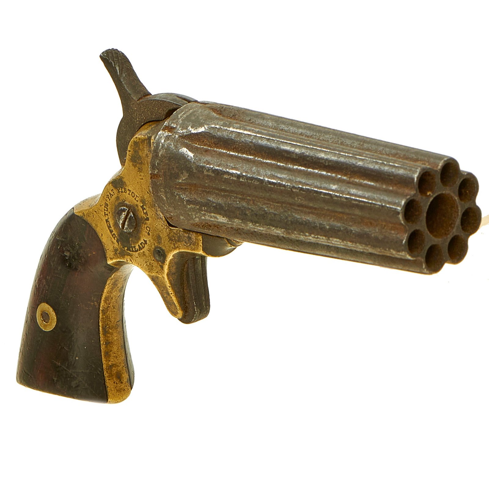 Buy Original U.S. Jacob Rupertus .22 Rimfire 8 Shot Pepperbox Revolver in Grade 2 "As Found" Condition - Serial 982 | Original Firearms Antique For Sale