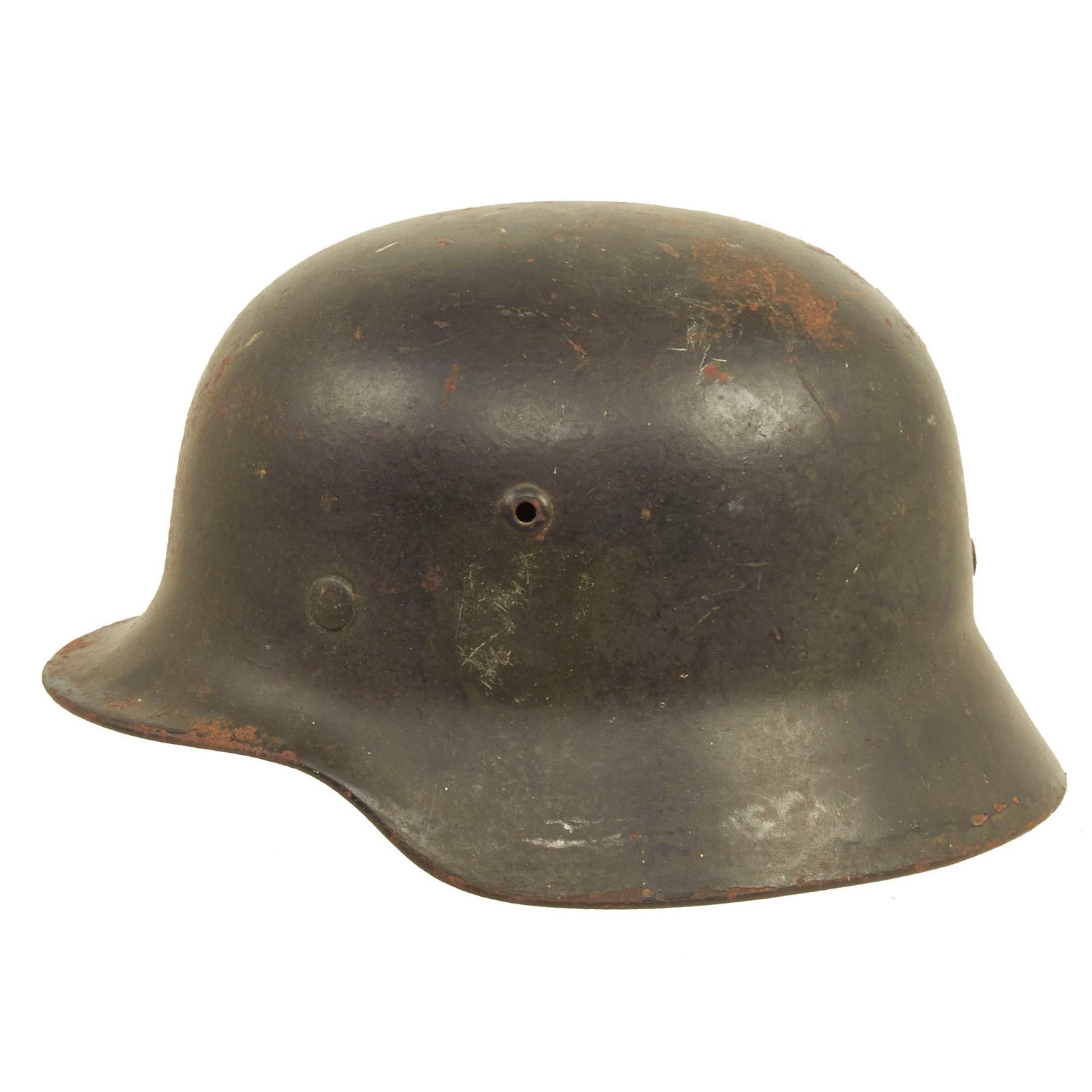Buy Original German WWII Army Heer M35 Overpainted Single Decal Helmet with Relic 55cm Liner - Q62 | Original Firearms Antique For Sale