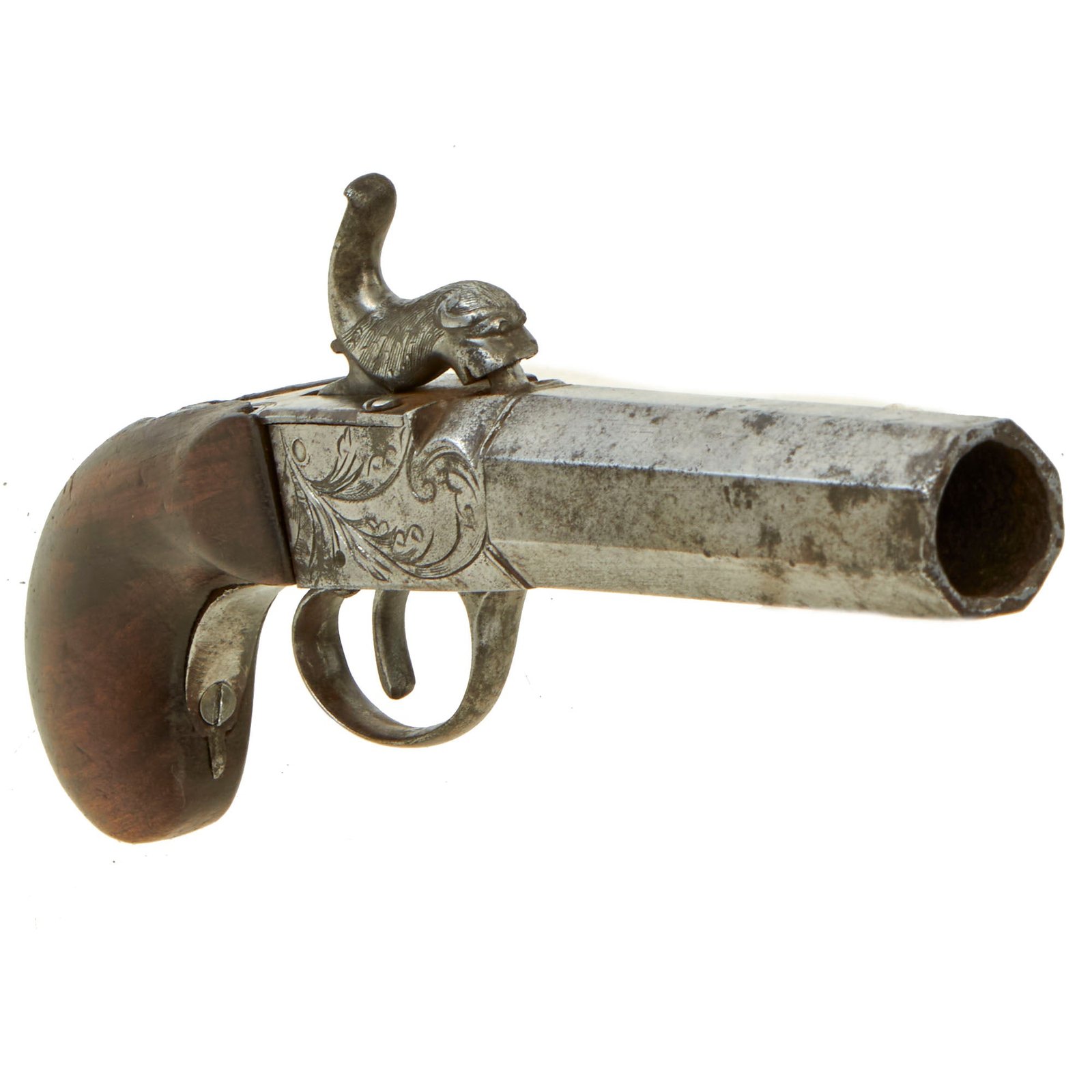Buy Original 19th Century U.S. "Man Stopper" Pocket Percussion Pistol with .70" Bore Octagonal Barrel - Circa 1850 | Original Firearms Antique For Sale