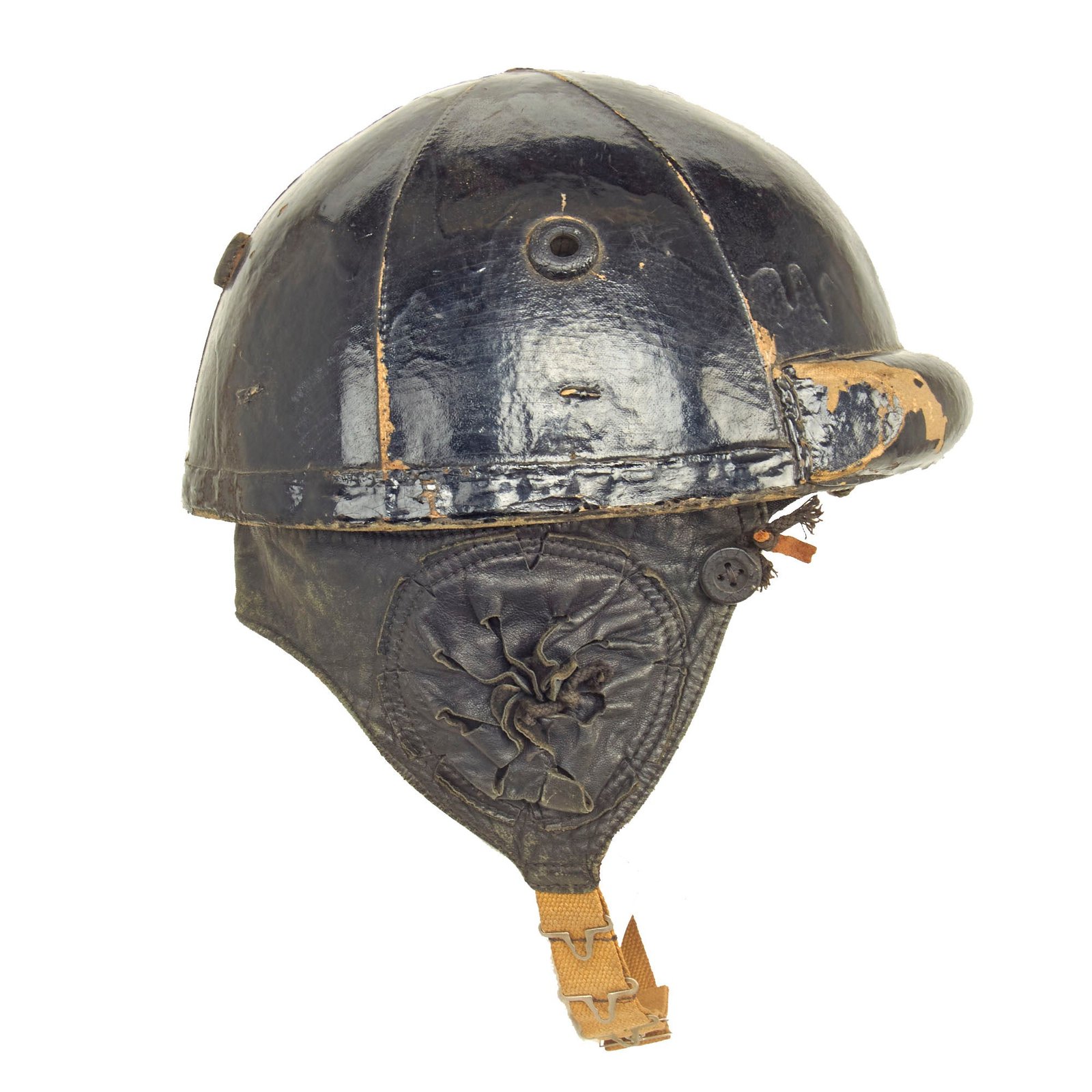 Buy Original WWII Canadian Tanker Crash Helmet with Earphone "Scrum" - Size 7 | Original Firearms Antique For Sale