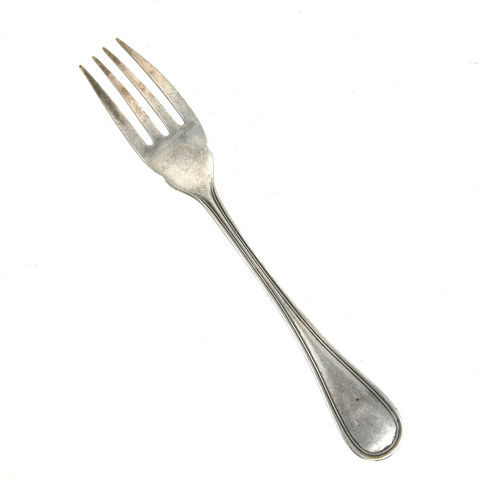 Buy Original Iraq War Saddam Hussein Silver Plated Oval Pattern Lunch Fork with Iraq Coat of Arms - Manufactured by Christofle of France | Original Firearms Antique For Sale