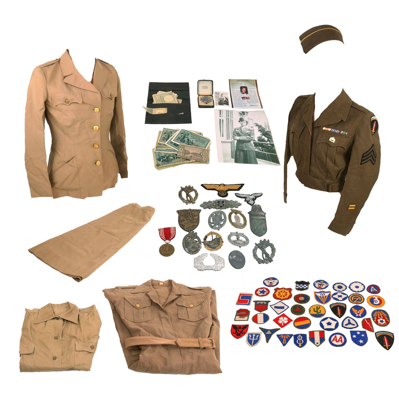 Buy Original U.S. WWII Women’s Army Corps WAC Grouping with Extensive German Medal & Insignia Collection - Meta “Casey” Nick | Original Firearms Antique For Sale