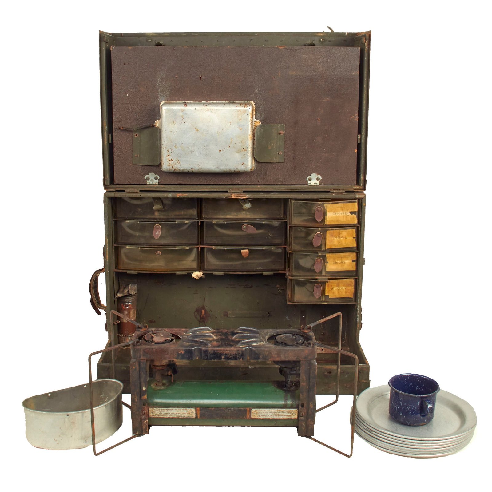 Buy Original U.S. WWII Era Air Ambulance Cooking Case with Coleman Model 523 Stove & Contents | Original Firearms Antique For Sale