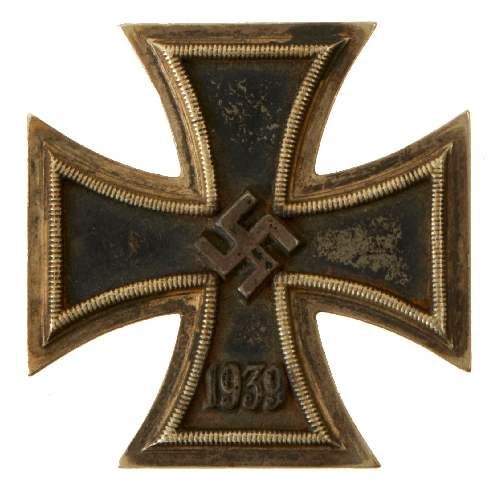 Buy Original German WWII Iron Cross First Class 1939 EKI with Vertical Pinback - Unmarked | Original Firearms Antique For Sale