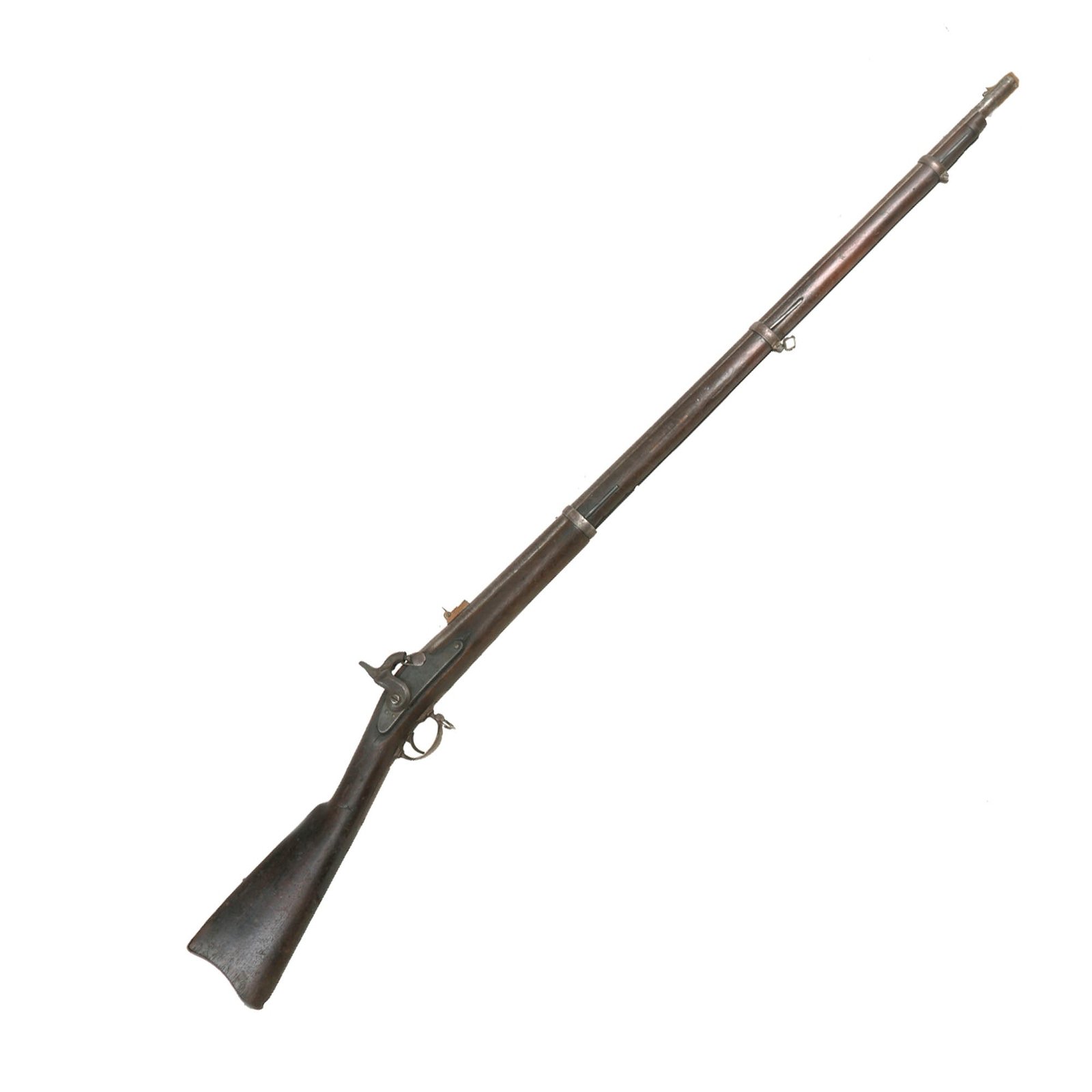 Buy Original U.S. Civil War Springfield M1863 Percussion Rifle - Cut Down and Later Restored to Full Length for Display Only - Dated 1863 | Original Firearms Antique For Sale