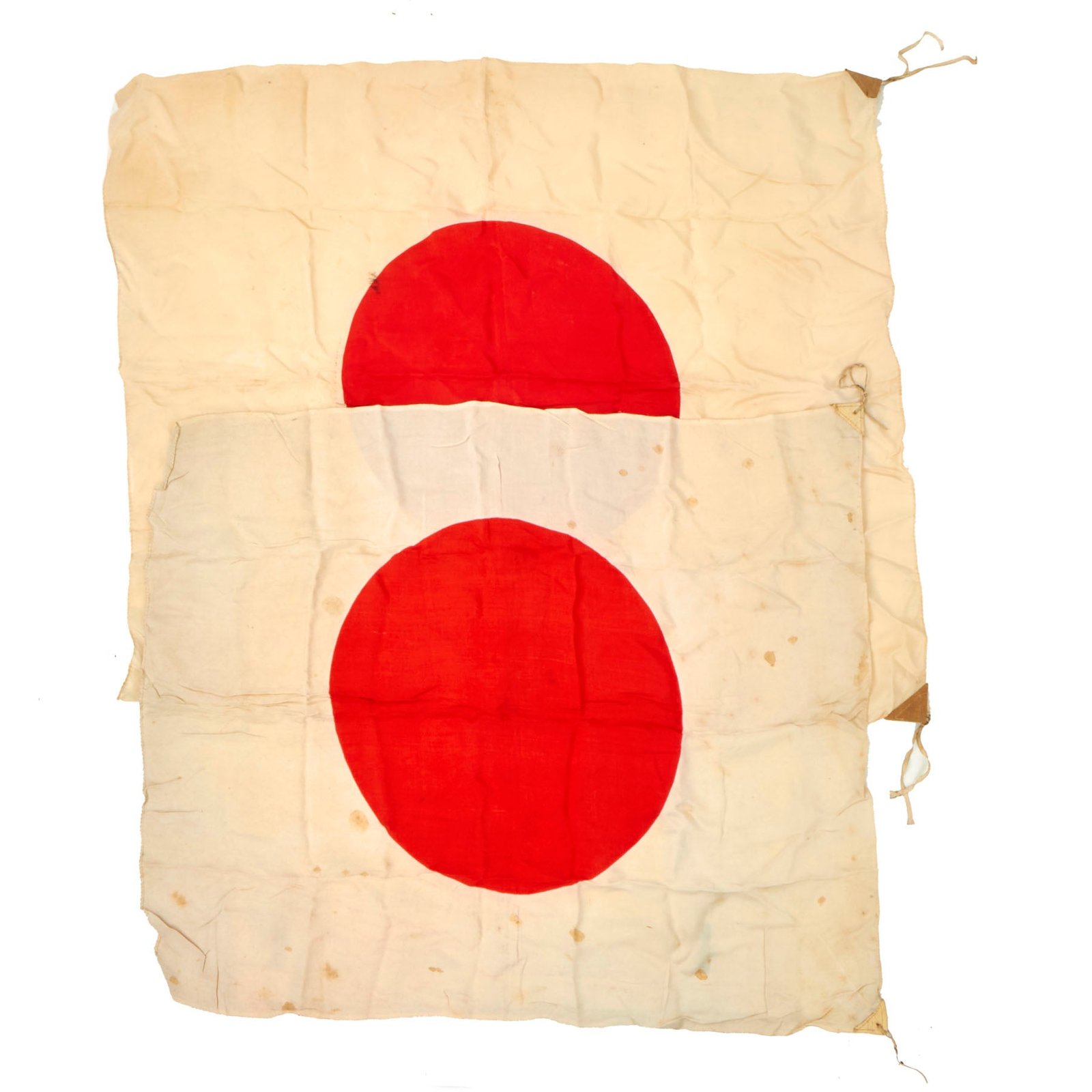 Buy Original Japanese WWII Set of Two Meatball National Flags 29" x 34" & 27" x 31" | Original Firearms Antique For Sale