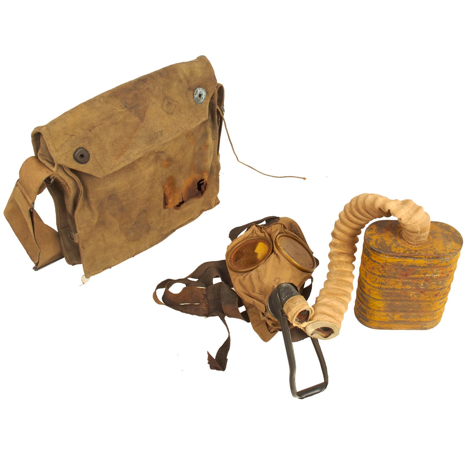 Buy Original U.S. WWI M1917 SBR Gas Mask Belonging to Sergeant First Class Bernard Suino, 107th Field Signal Battalion and Veteran of Château-Thierry and the Argonne | Original Firearms Antique For Sale