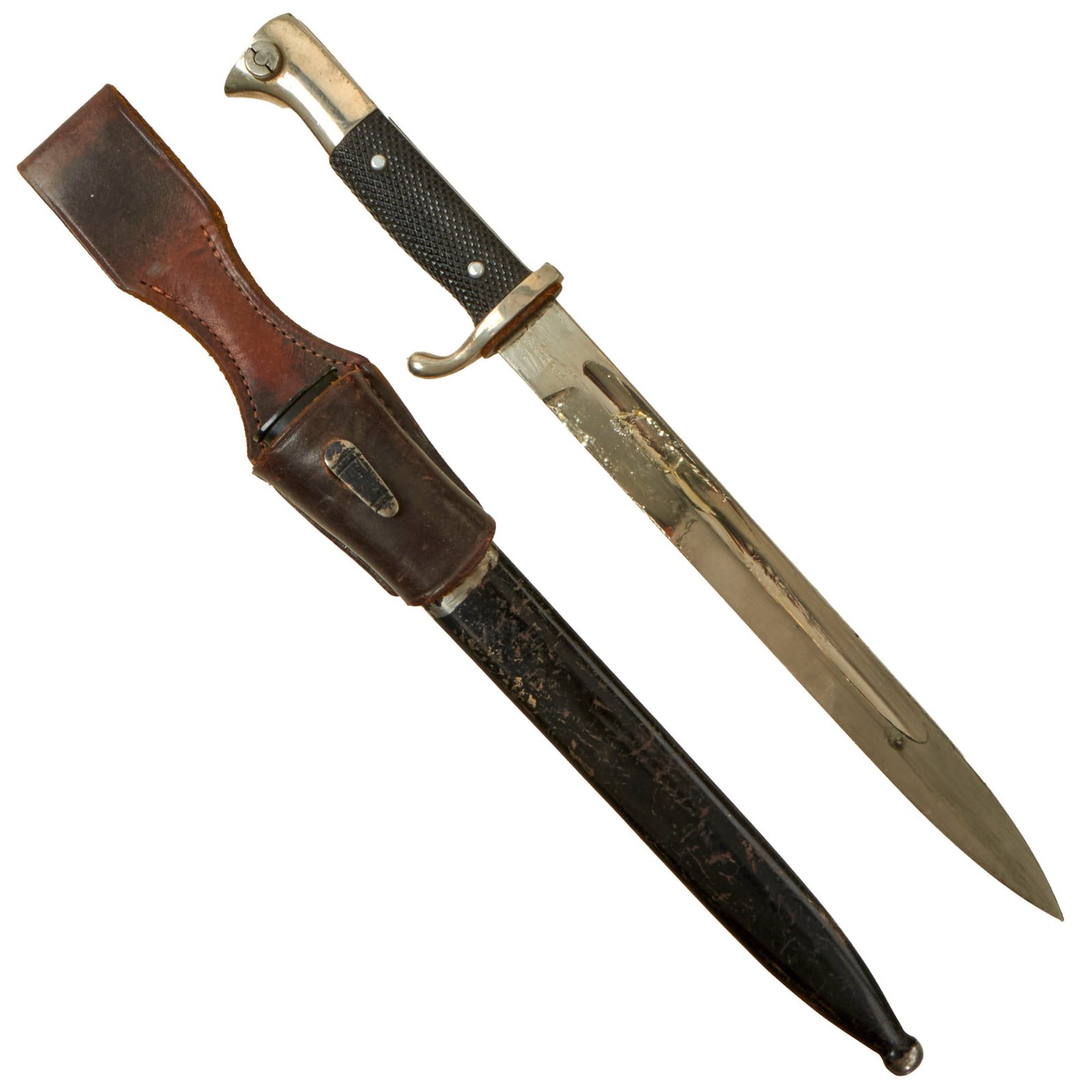 Buy Original German WWII Heer Long 98k Dress Bayonet by Robert Klaas with Scabbard and Frog | Original Firearms Antique For Sale