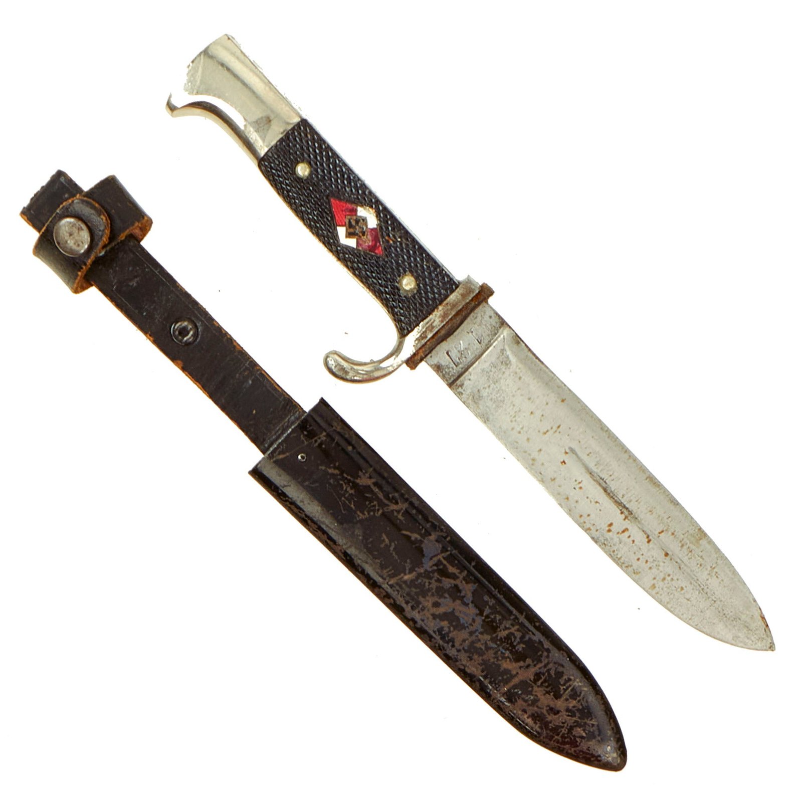 Buy Original German WWII 1938 dated Transitional HJ Knife by Rare Maker Hartkopf & Co. with Scabbard - RZM M7/40 | Original Firearms Antique For Sale