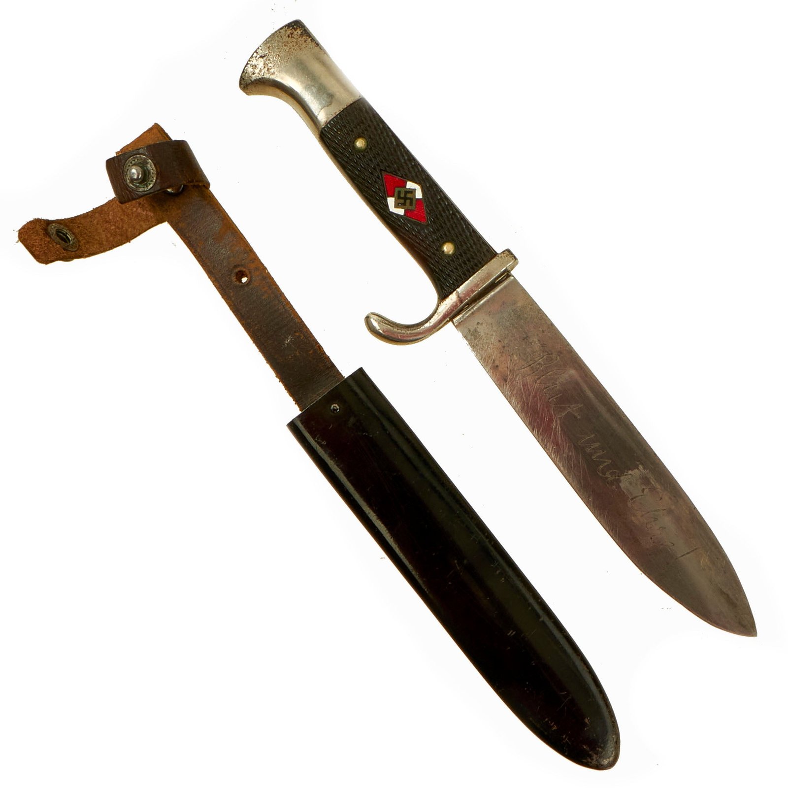 Buy Original German WWII Early Motto-Marked HJ Knife by Carl Eickhorn of Solingen with Scabbard | Original Firearms Antique For Sale
