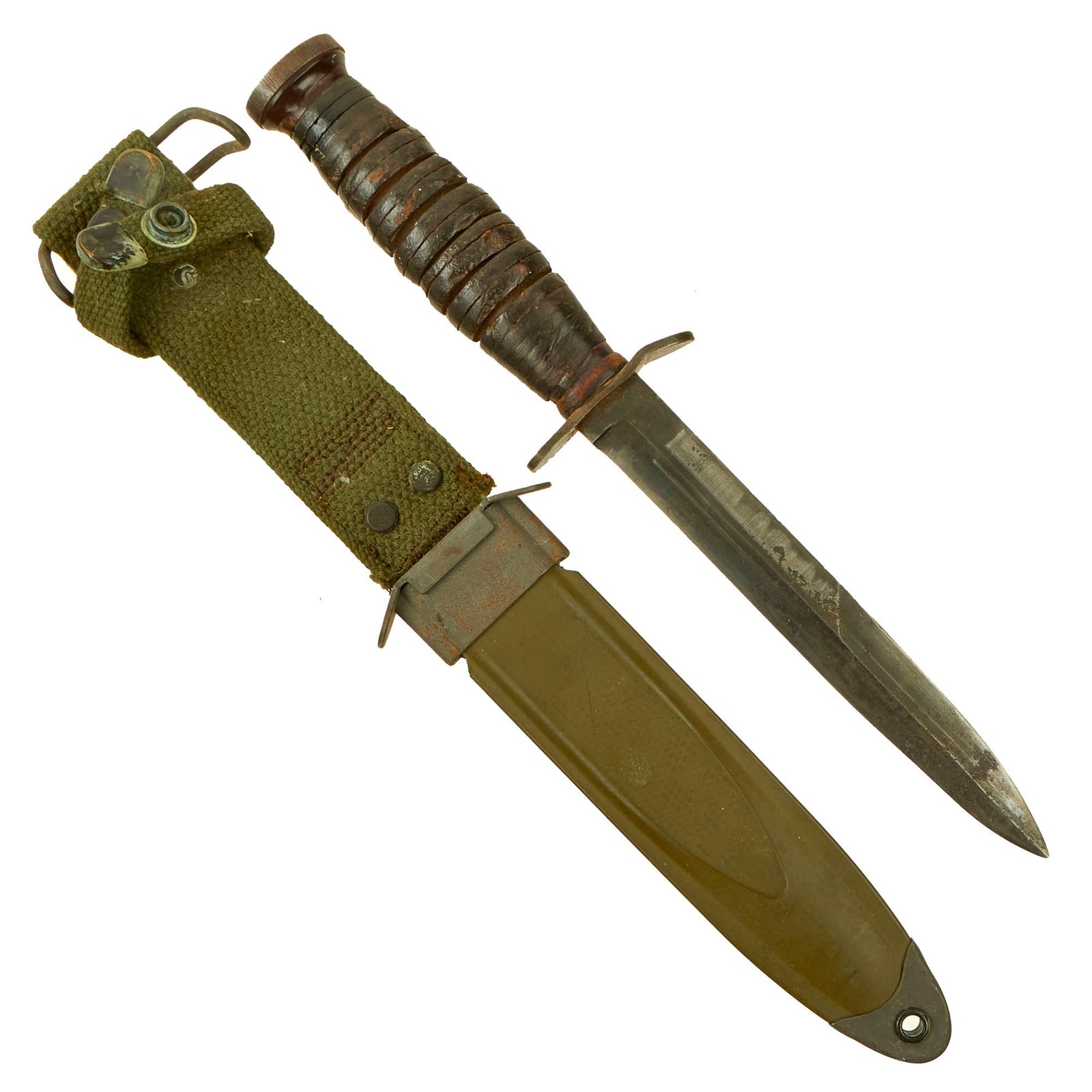 Buy Original U.S. WWII M3 Fighting Knife by IMPERIAL Knife Co. with M8A1 Scabbard | Original Firearms Antique For Sale