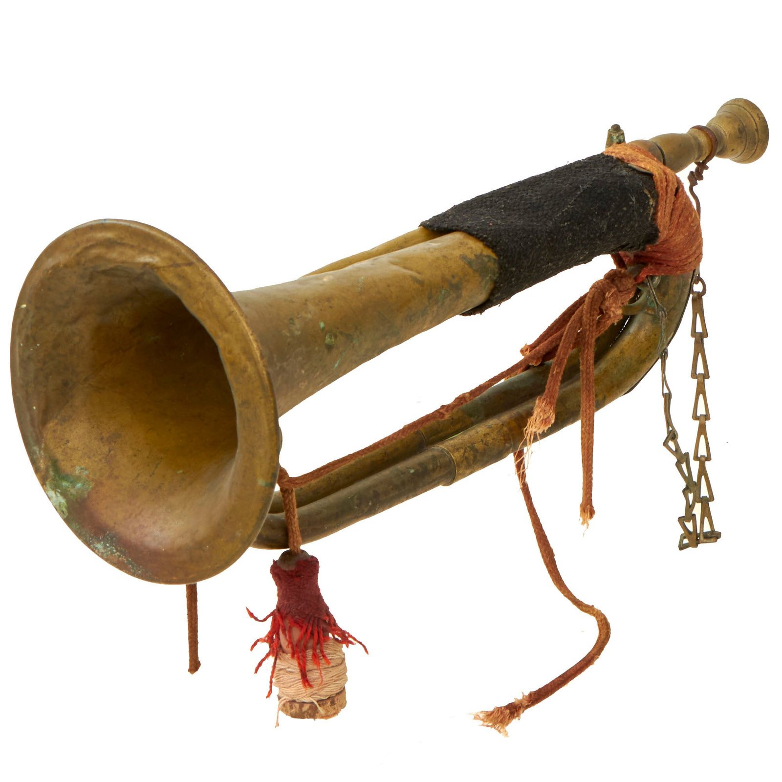 Buy Original WWII Imperial Japanese Army Brass Bugle with Black Wrap & Faded Red Cord | Original Firearms Antique For Sale