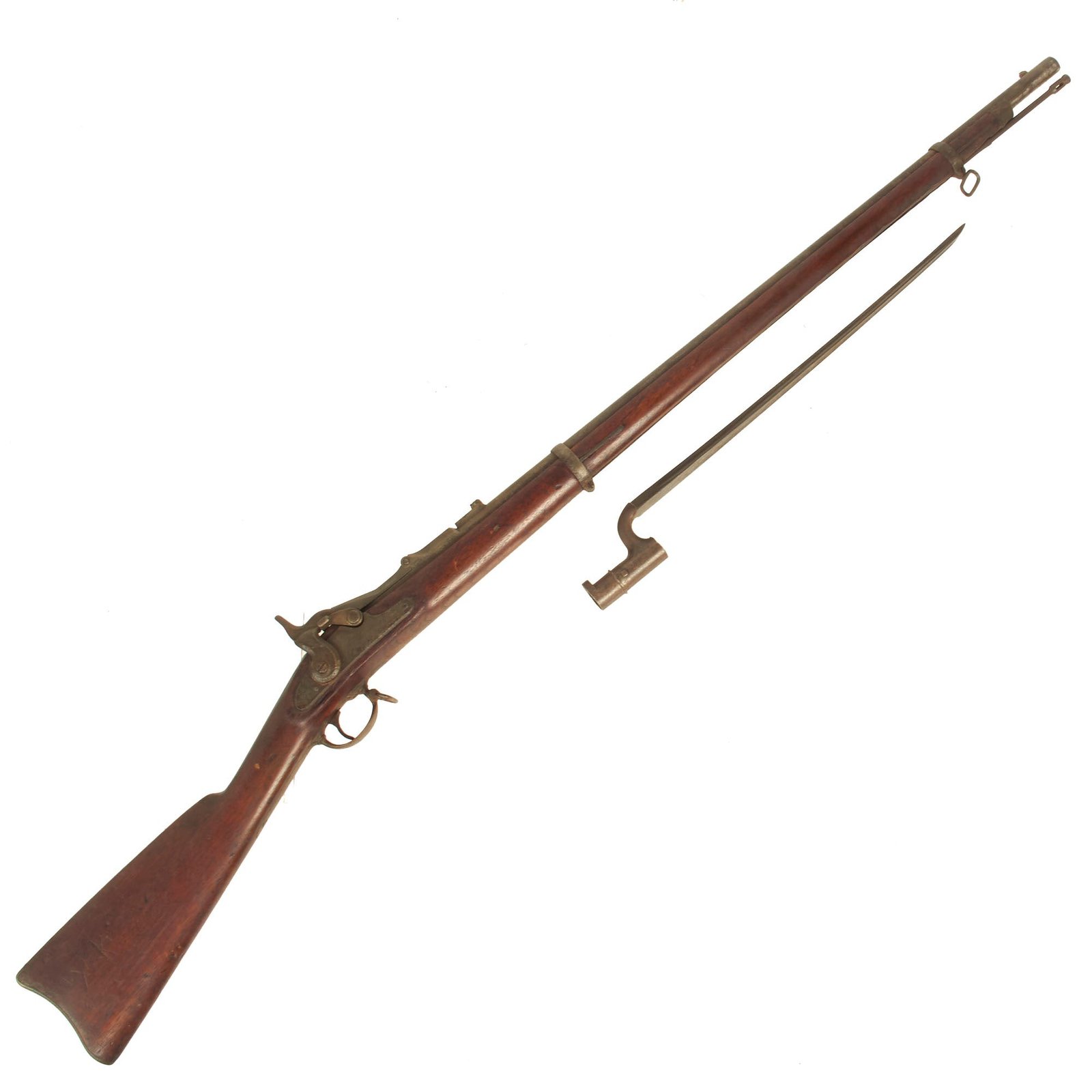 Buy Original U.S. Civil War Springfield M-1868 Trapdoor Rifle Serial 17561 with Bayonet in Grade 2 "As Found" Condition - dated 1863 & 1869 | Original Firearms Antique For Sale