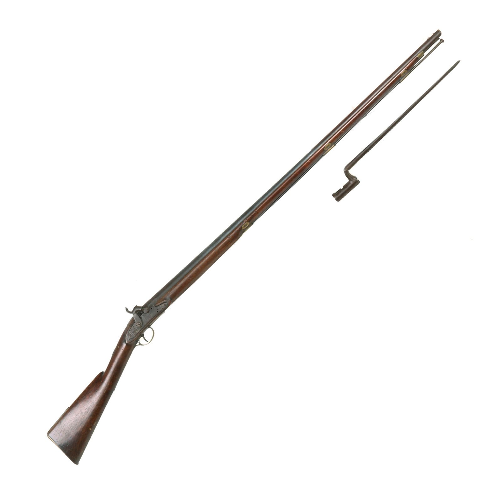 Buy Original U.S. Massachusetts .69" Militia Musket By Payson & Nurse of Boston Converted to Percussion with Bayonet - circa 1820 | Original Firearms Antique For Sale