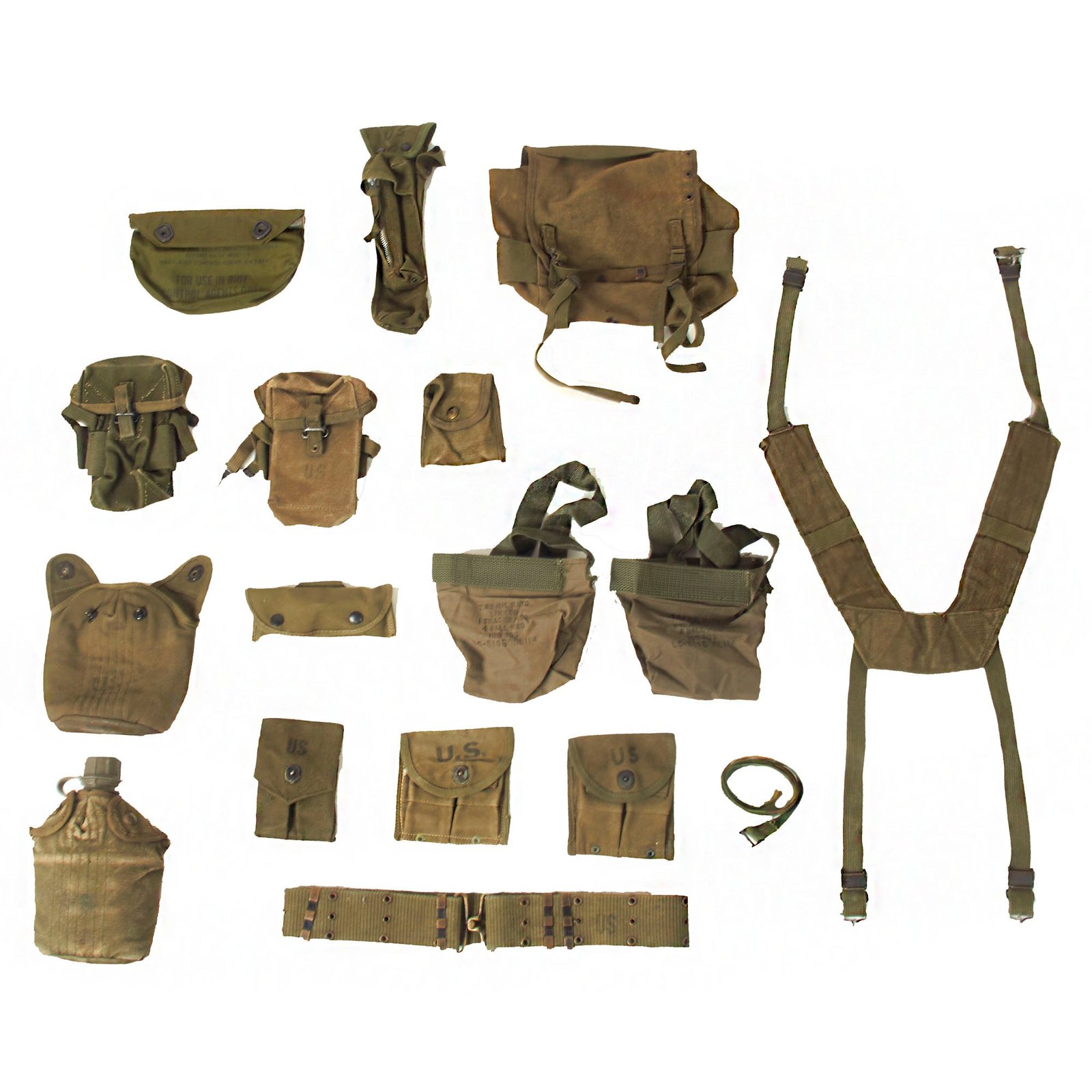 Buy Original U.S. Vietnam / Cold War Era Field Gear and Modernized Load-Carrying Equipment Lot - 17 Items | Original Firearms Antique For Sale
