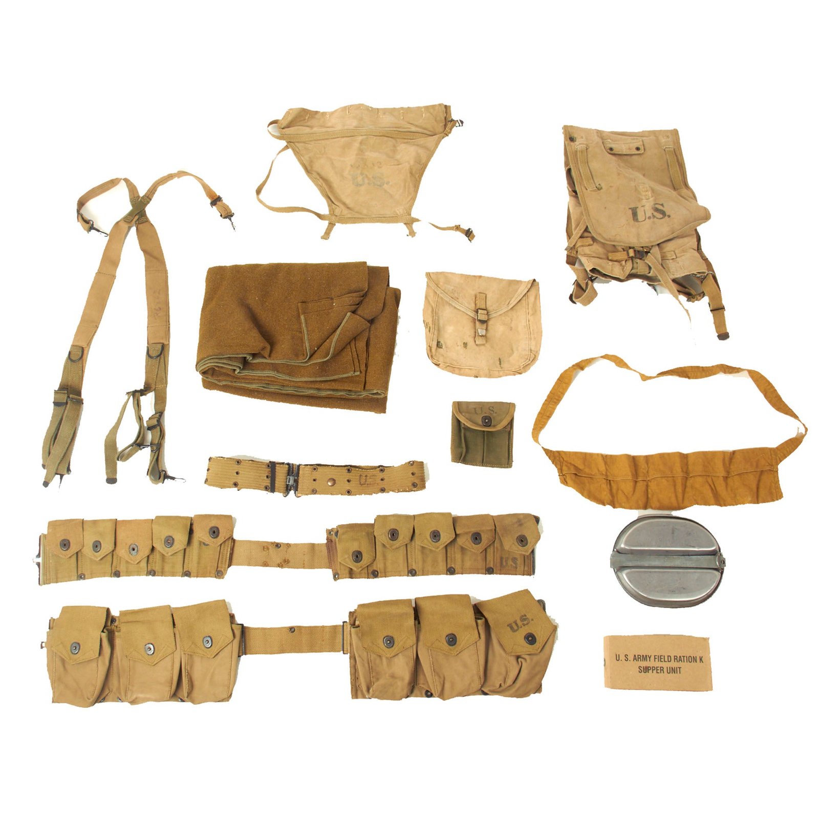 Buy Original U.S. WWII G.I. Field Gear Lot - 13 Items | Original Firearms Antique For Sale