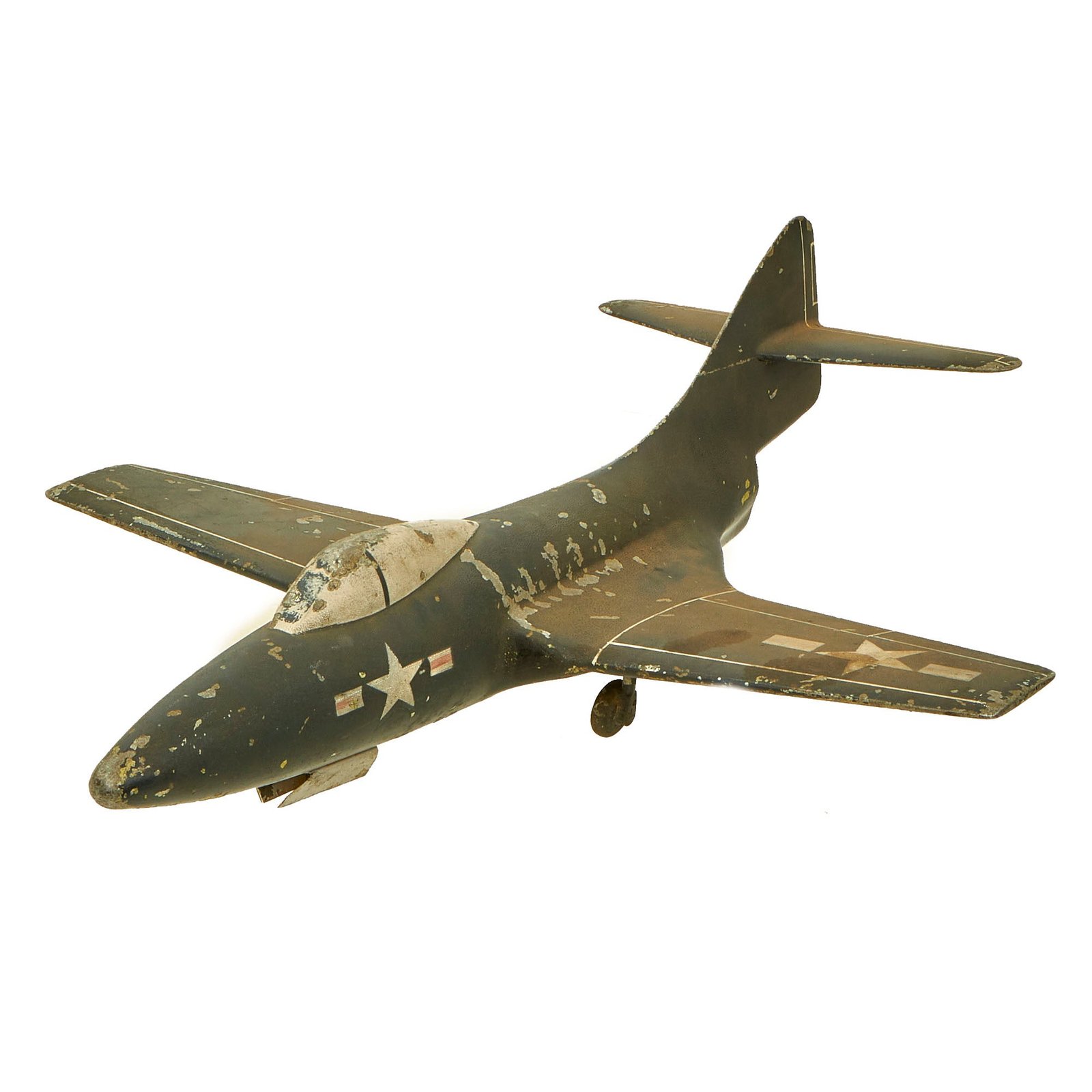 Buy Original U.S. Cold War Era Grumman F9F Straight Wing Panther Solid Aluminum Model | Original Firearms Antique For Sale