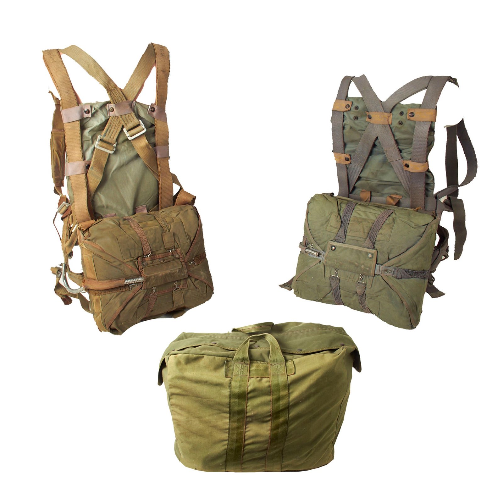 Buy Original U.S. 1950s Parachute with Harness and Reserve Chute By Switlik - Set of 2 | Original Firearms Antique For Sale