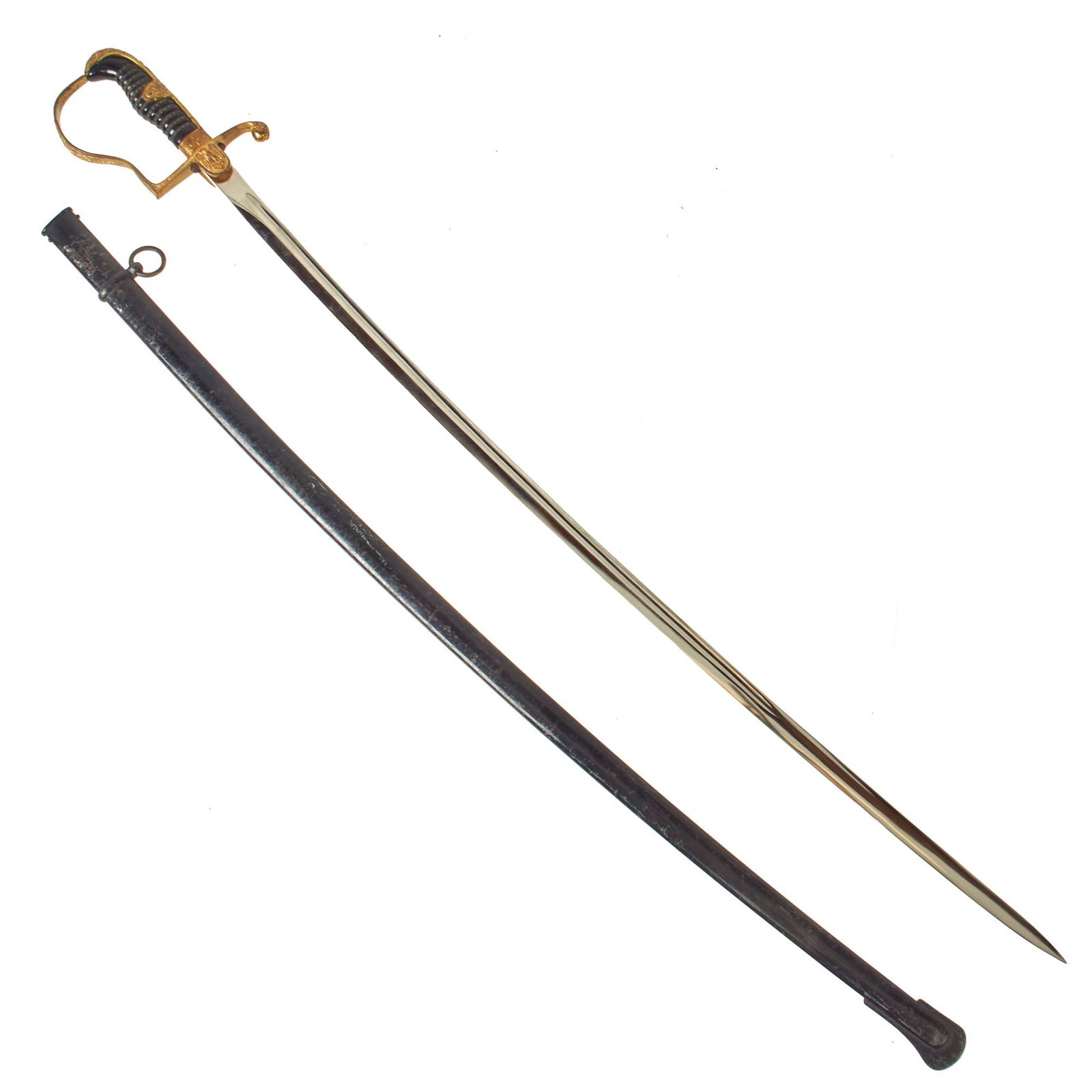 Buy Original German WWII Army Officer Dove Head Sword by F. W. Höller of Solingen with Steel Scabbard | Original Firearms Antique For Sale