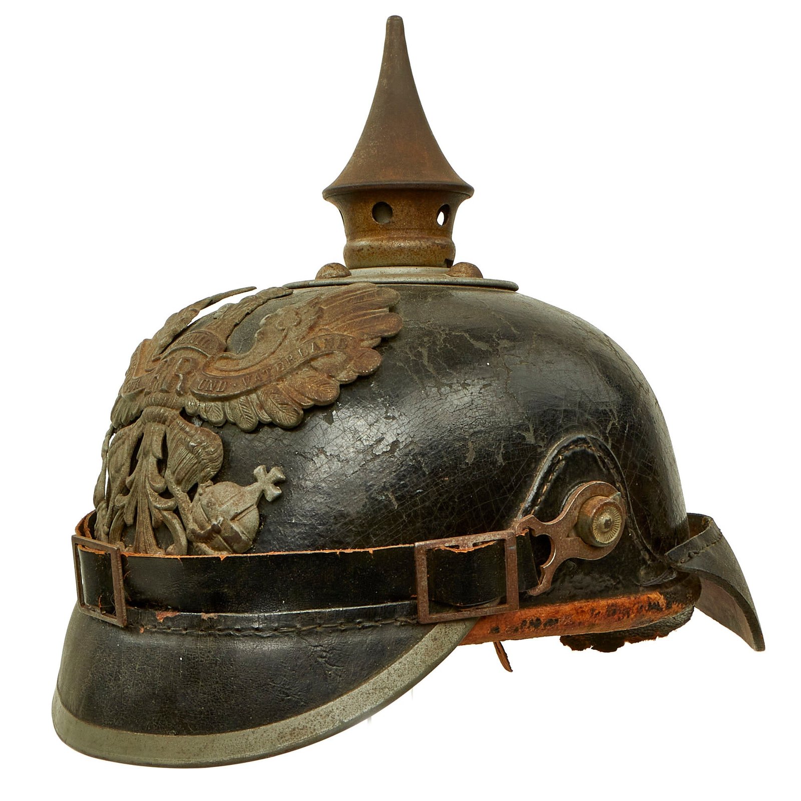 Buy Original Imperial German WWI Prussian EM/NCO Infantry M1915 Pickelhaube Spiked Helmet | Original Firearms Antique For Sale