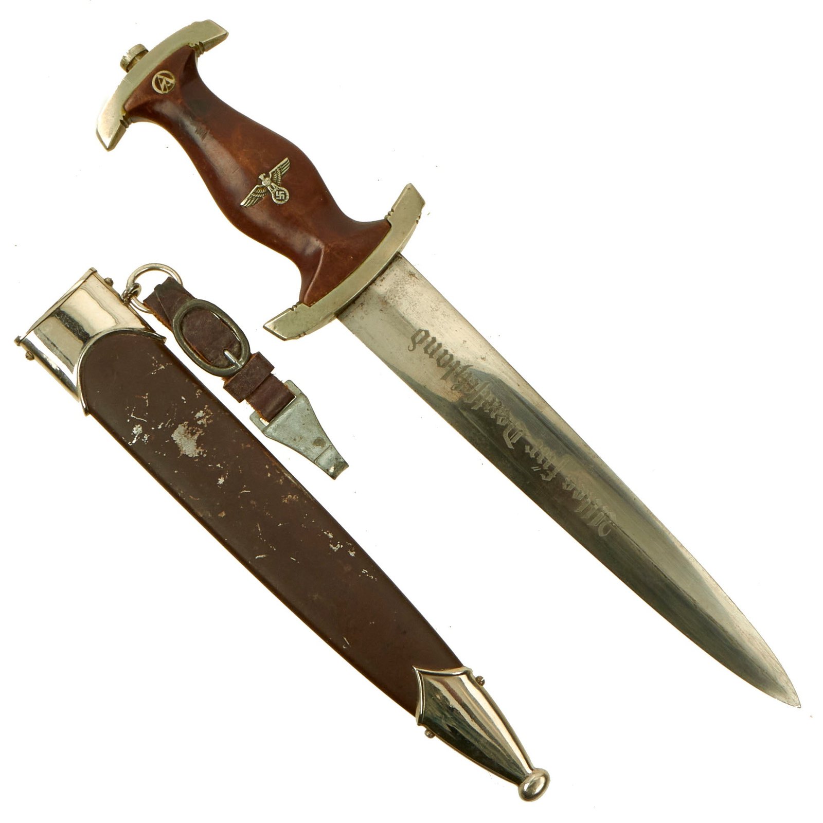 Buy Original German Early WWII SA Dagger by Rare Maker Gust. Reinhold Grah of Solingen-Foche with Scabbard & Hanger | Original Firearms Antique For Sale