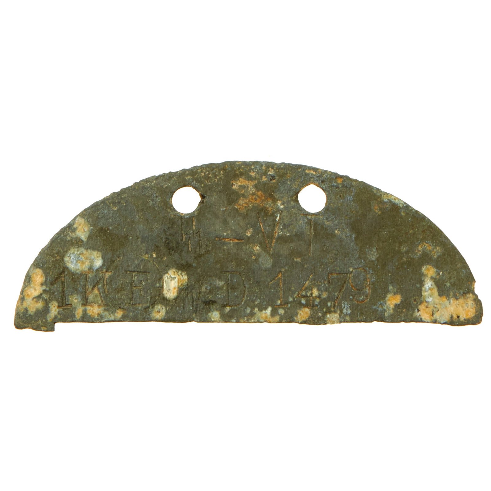 Buy Original German WWII 2nd SS Panzer Division Regiment "Deutschland" Identity Disc Dog Tag Half - No. 1479 | Original Firearms Antique For Sale