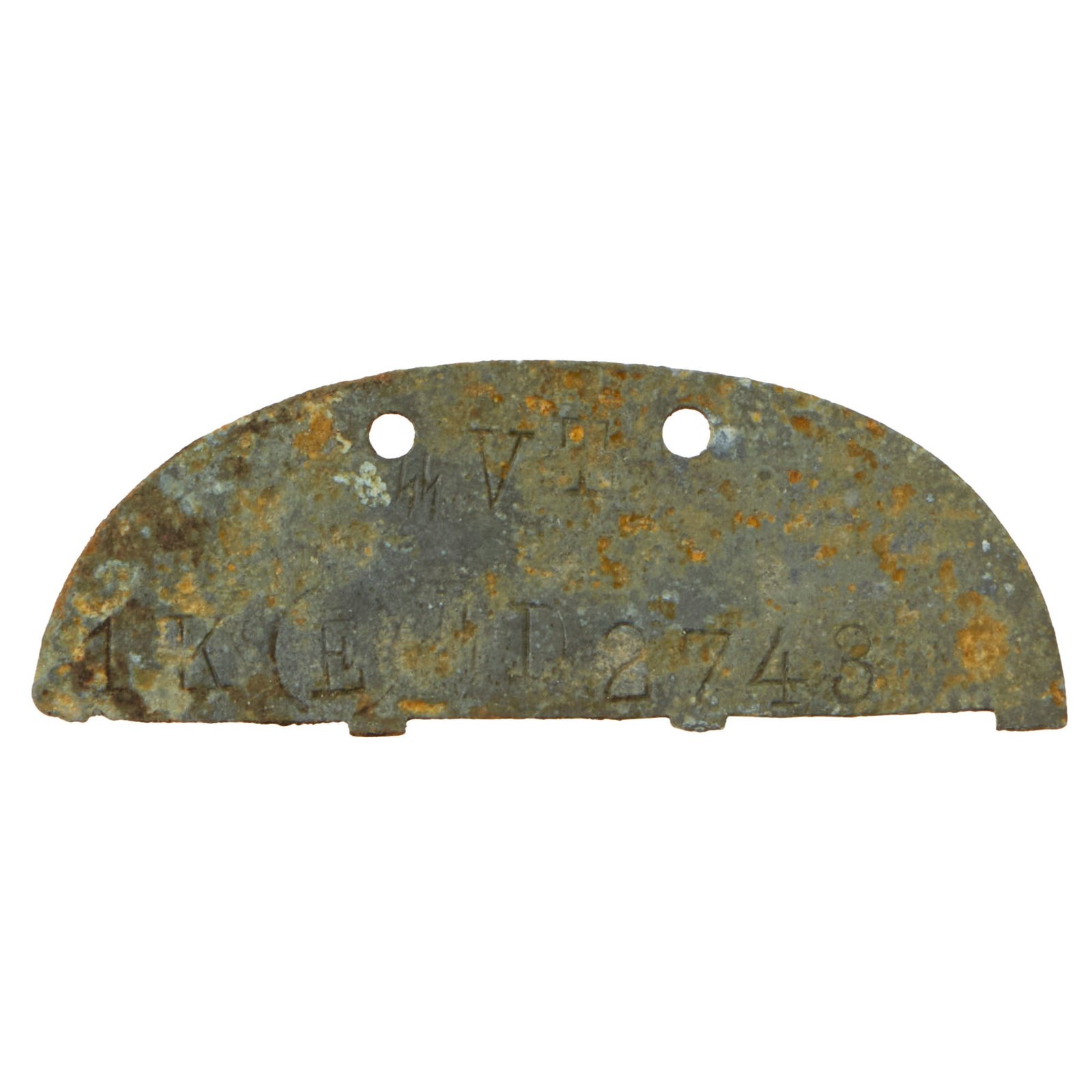 Buy Original German WWII 2nd SS Panzer Division Regiment "Deutschland" Identity Disc Dog Tag Half - No. 2743 | Original Firearms Antique For Sale