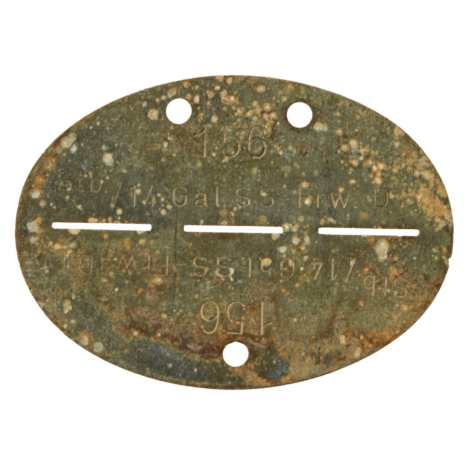 Buy Original German WWII SS Identity Disc Dog Tag - 14th Waffen Grenadier 1st SS Galician Division - No. 156 | Original Firearms Antique For Sale
