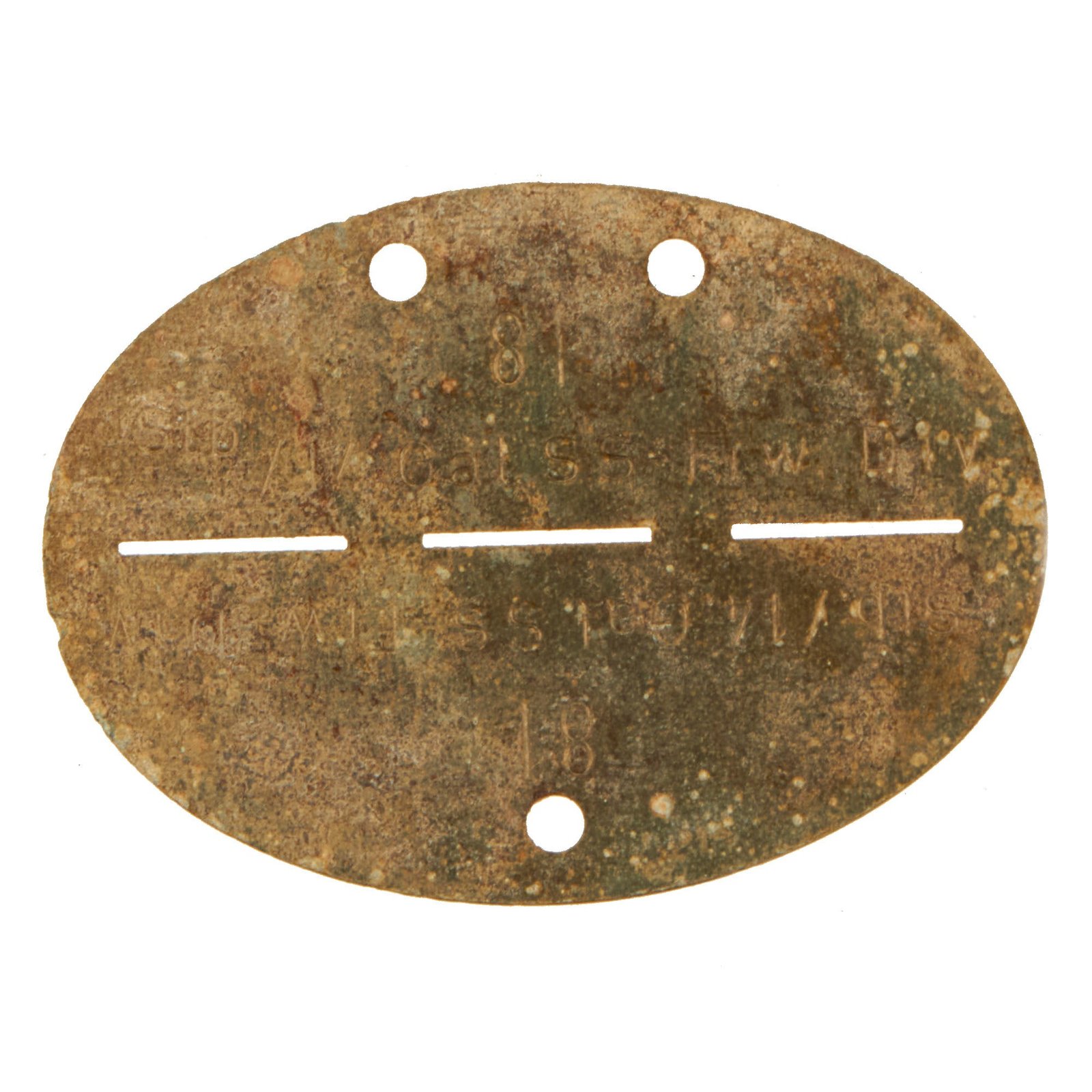 Buy Original German WWII SS Identity Disc Dog Tag - 14th Waffen Grenadier 1st SS Galician Division - No. 81 | Original Firearms Antique For Sale
