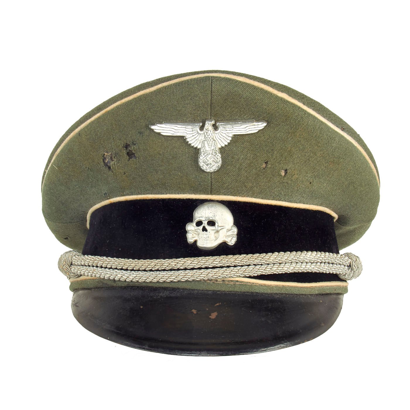 Buy Original Rare German WWII Waffen SS Officer's Schirmmütze Visor Cap - Schutzstaffel | Original Firearms Antique For Sale