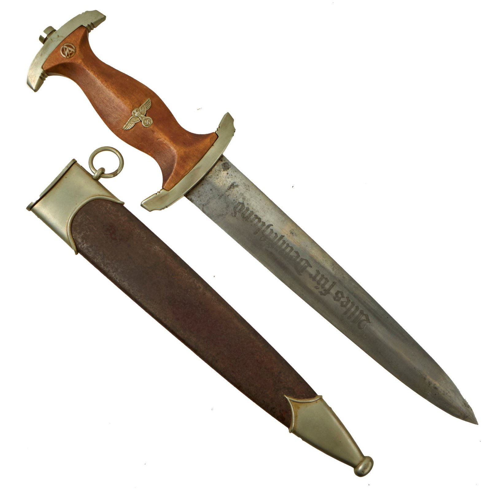 Buy Original German WWII Early SA Dagger by Rare Maker Adolf Völker of Schmalkalden with Scabbard | Original Firearms Antique For Sale