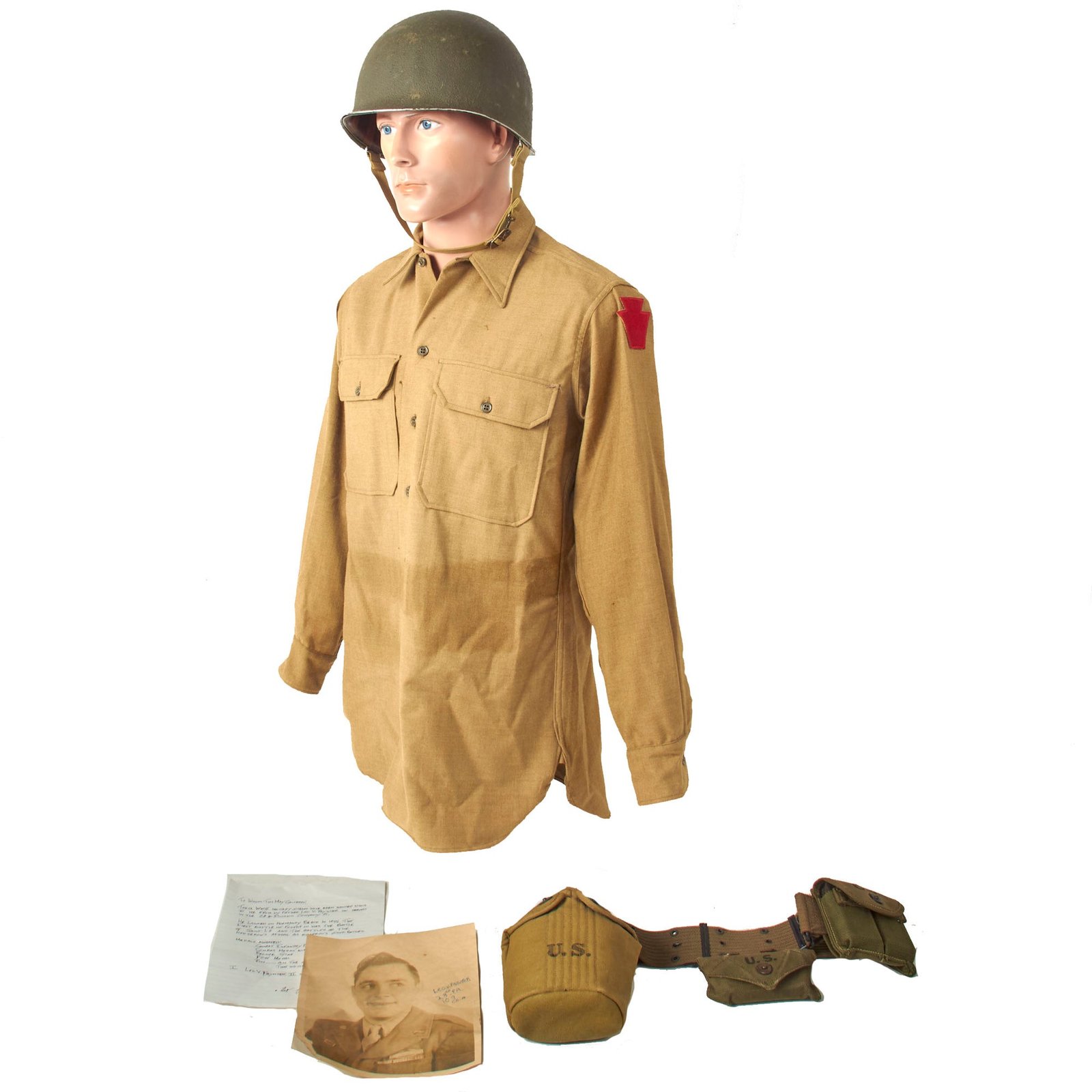 Buy Original WWII U.S. 28th Division Grouping Attributed to Leo Paynter 109th Infantry Regiment, Company “A” | Original Firearms Antique For Sale