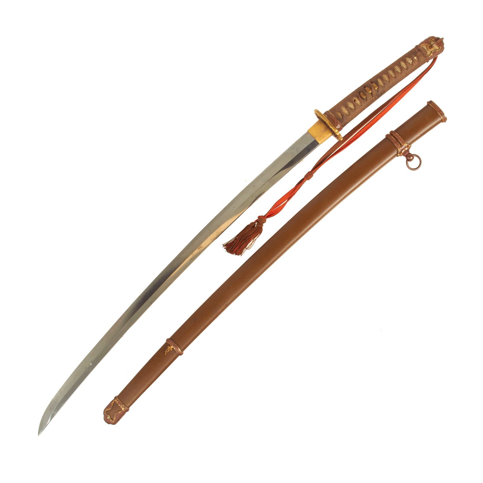 Buy Original Japanese WWII Army Officer Type 98 Shin-Gunto Katana by KANEUJI with Steel Scabbard & Field Grade Officer Tassel - 16th Century Blade | Original Firearms Antique For Sale