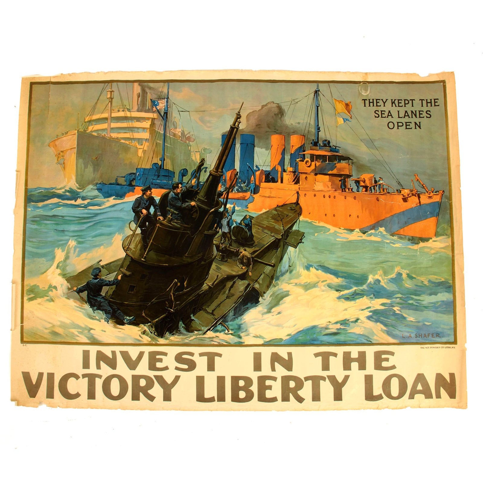 Buy Original U.S. WWI Liberty Loan Poster - Invest In the Victory - 39” x 29 ½” | Original Firearms Antique For Sale