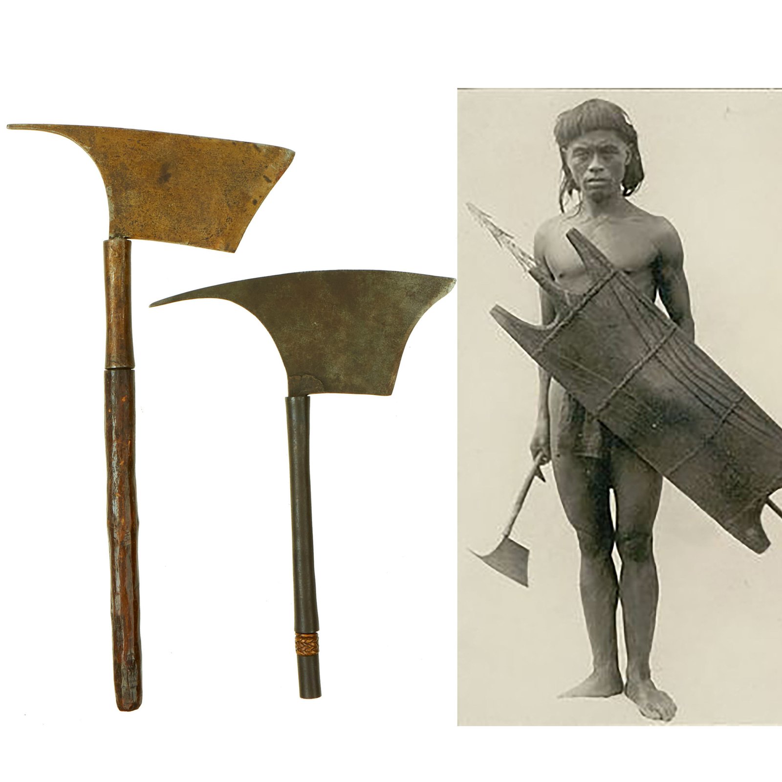 Buy Original Philippines Late 19th Century Filipino Bontoc Igorot Headhunting-Axe Lot - 2 Items | Original Firearms Antique For Sale