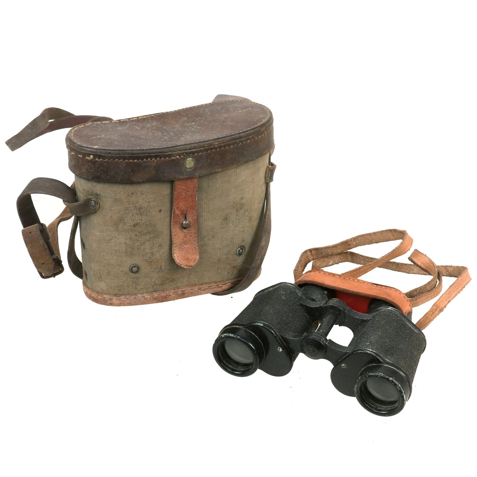 Buy Original U.S. Korean War Captured Soviet Russian Polish Manufactured Binoculars Recovered from Yak Fighter in Original Case - Dated 1952 | Original Firearms Antique For Sale